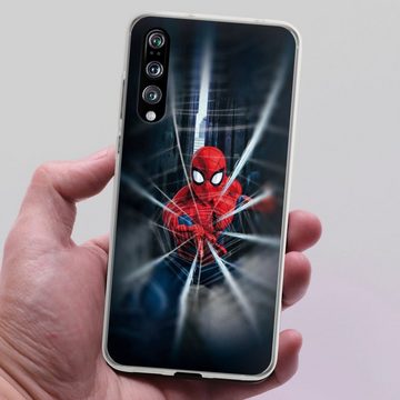DeinDesign Handyhülle Marvel Kinofilm Spider-Man Webs In Action, Huawei P20 Pro Silikon Hülle Bumper Case Handy Schutzhülle