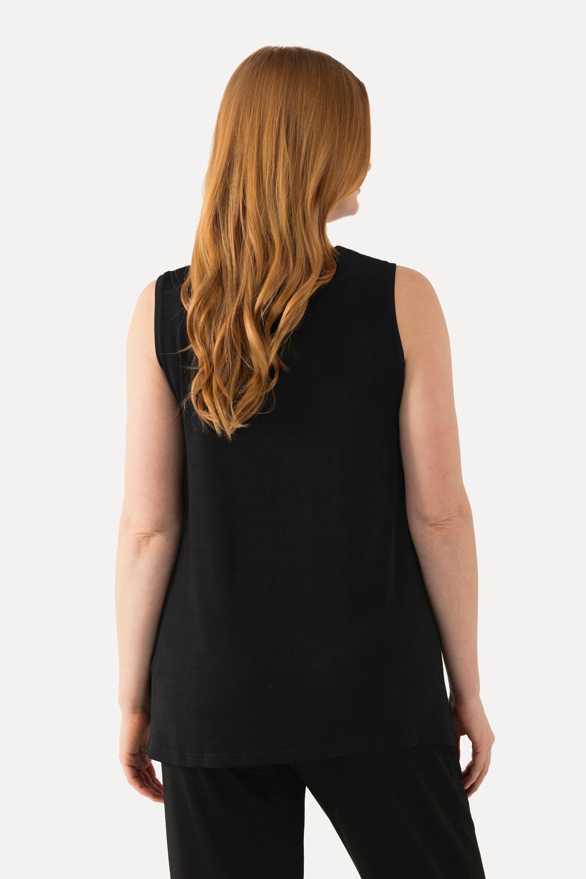 Ulla Popken Longtop Slinky-Wendetop Rundhals/V-Ausschnitt ärmellos