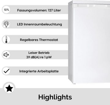 PKM Vollraumkühlschrank KS127-M KS127-M, 85 cm hoch, 55 cm breit, 127 Liter Nutzinhalt, Vollraum, LED-Beleuchtung