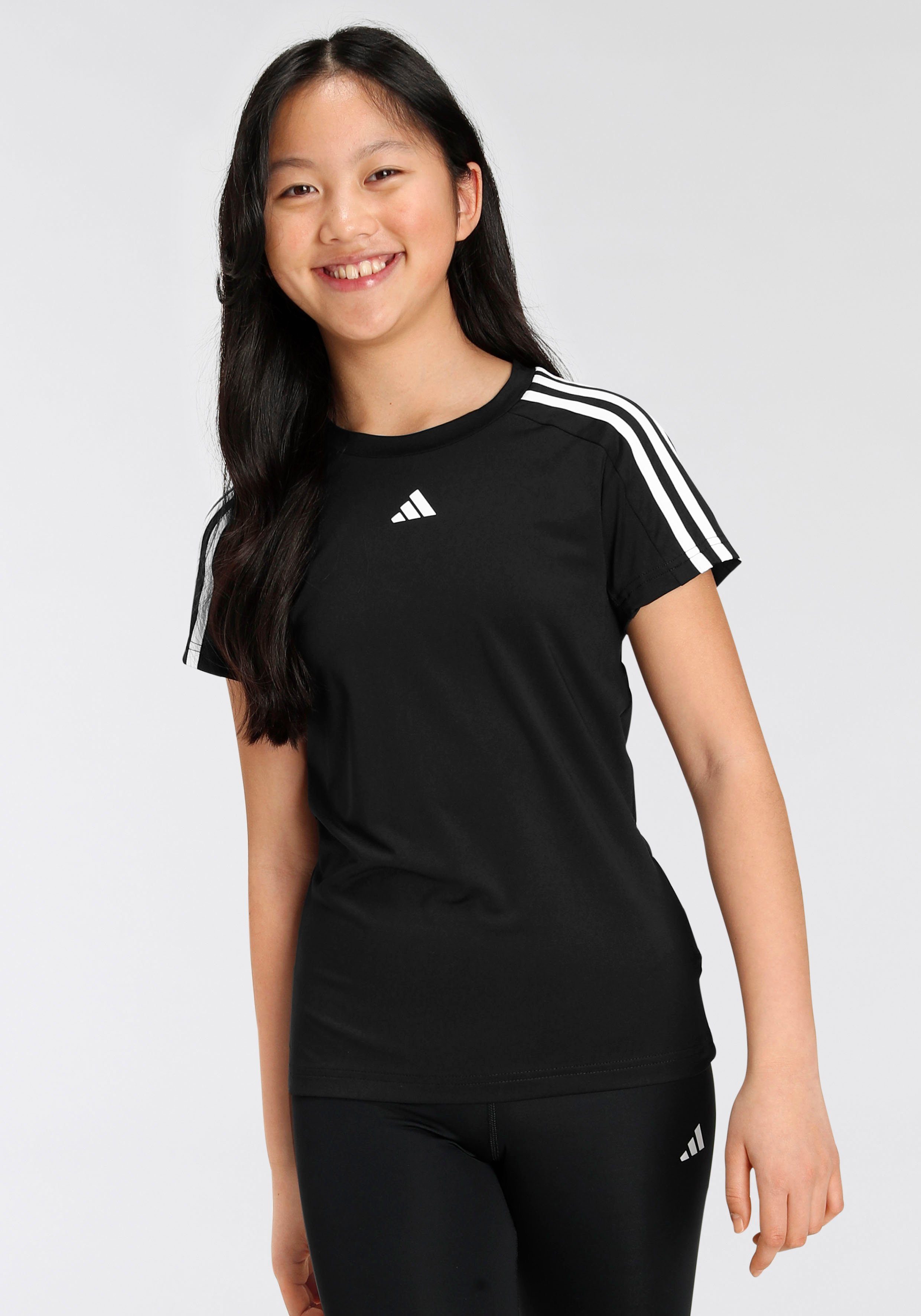adidas Sportswear T-Shirt TRAIN ESSENTIALS AEROREADY 3-STREIFEN SLIM-FIT TRAINING Black / White