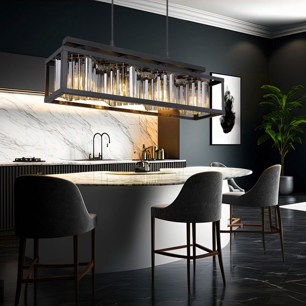 GLOBO LIGHTING LED-Hängeleuchte, Leuchtmittel inklusive, Warmweiß, Kristall Pendelleuchte Hängelampe Wohnzimmer LED Hängeleuchte