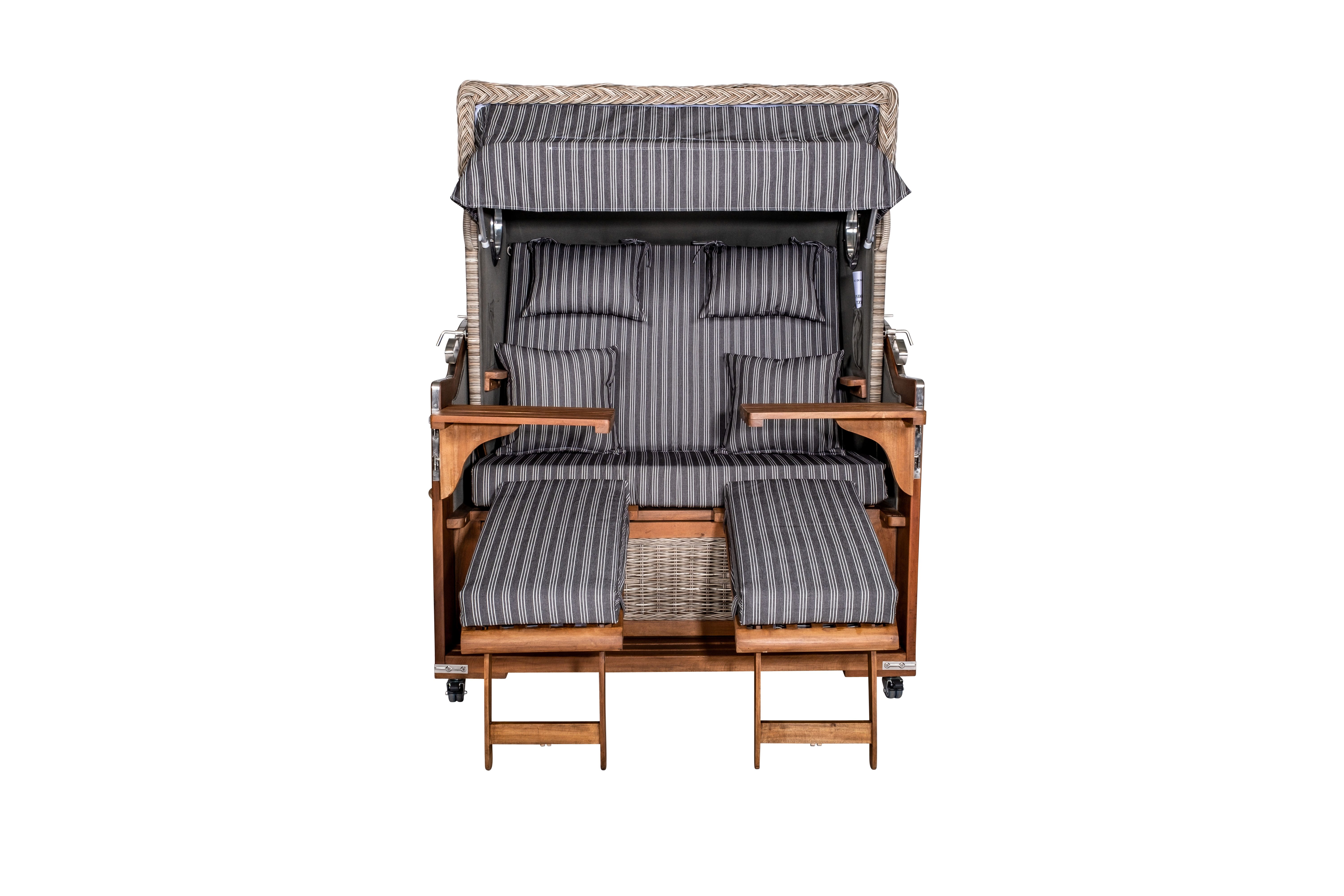 WebaVita Strandkorb Webavita Strandkorb Bali Grau, BxTxH: 136x95x160 cm