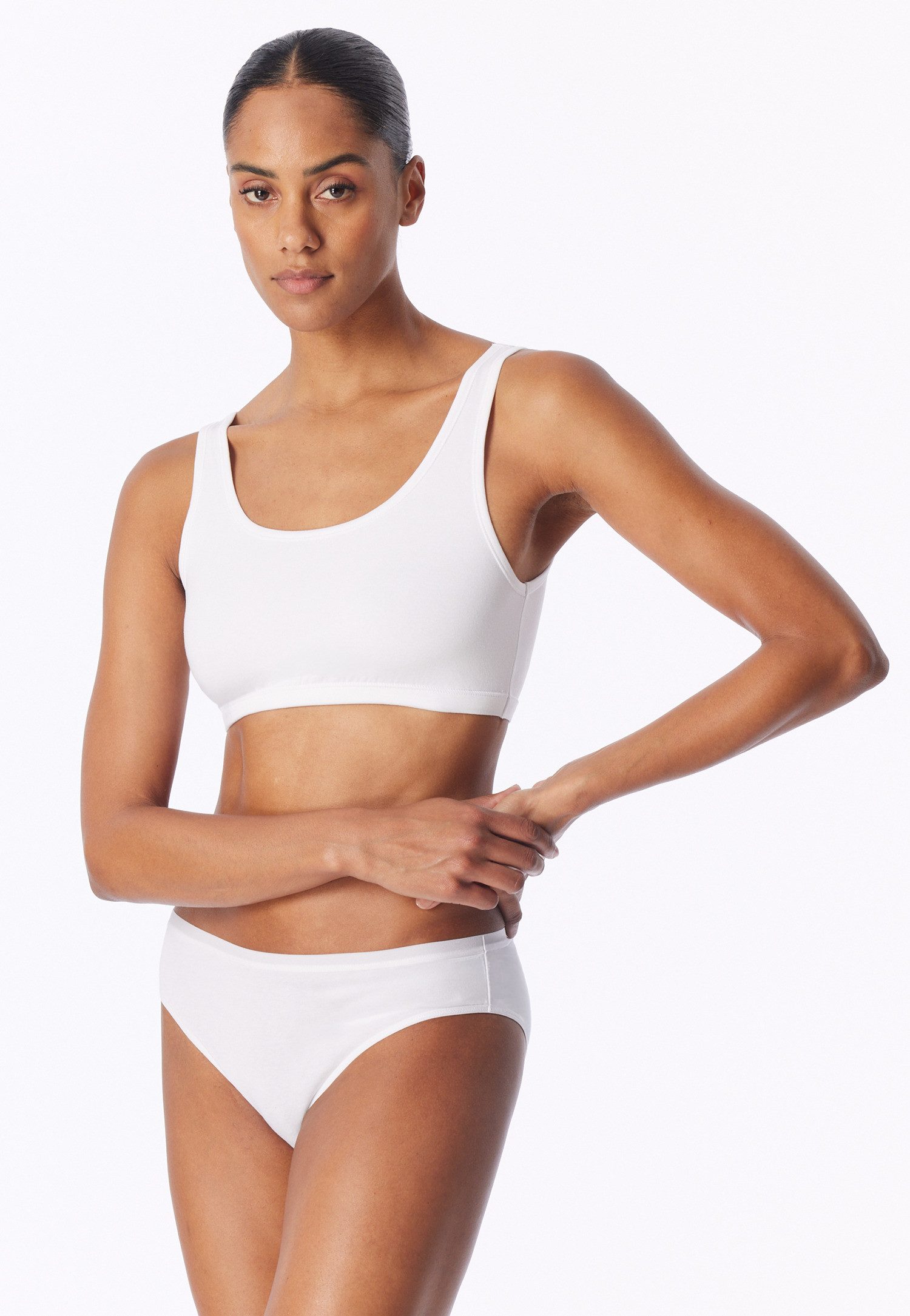 uncover by SCHIESSER Bustier Uncover Cotton (2er Pack) breite Träger, Cotton-Mix, elastisch, soft