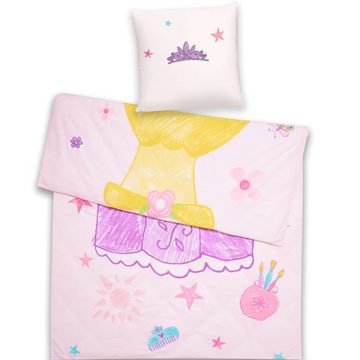 Kinderbettwäsche Princess Prinzessin Disney Home 135x200cm, JACK, Renforcé, 2 teilig, Bunt, mit Reißverschluss