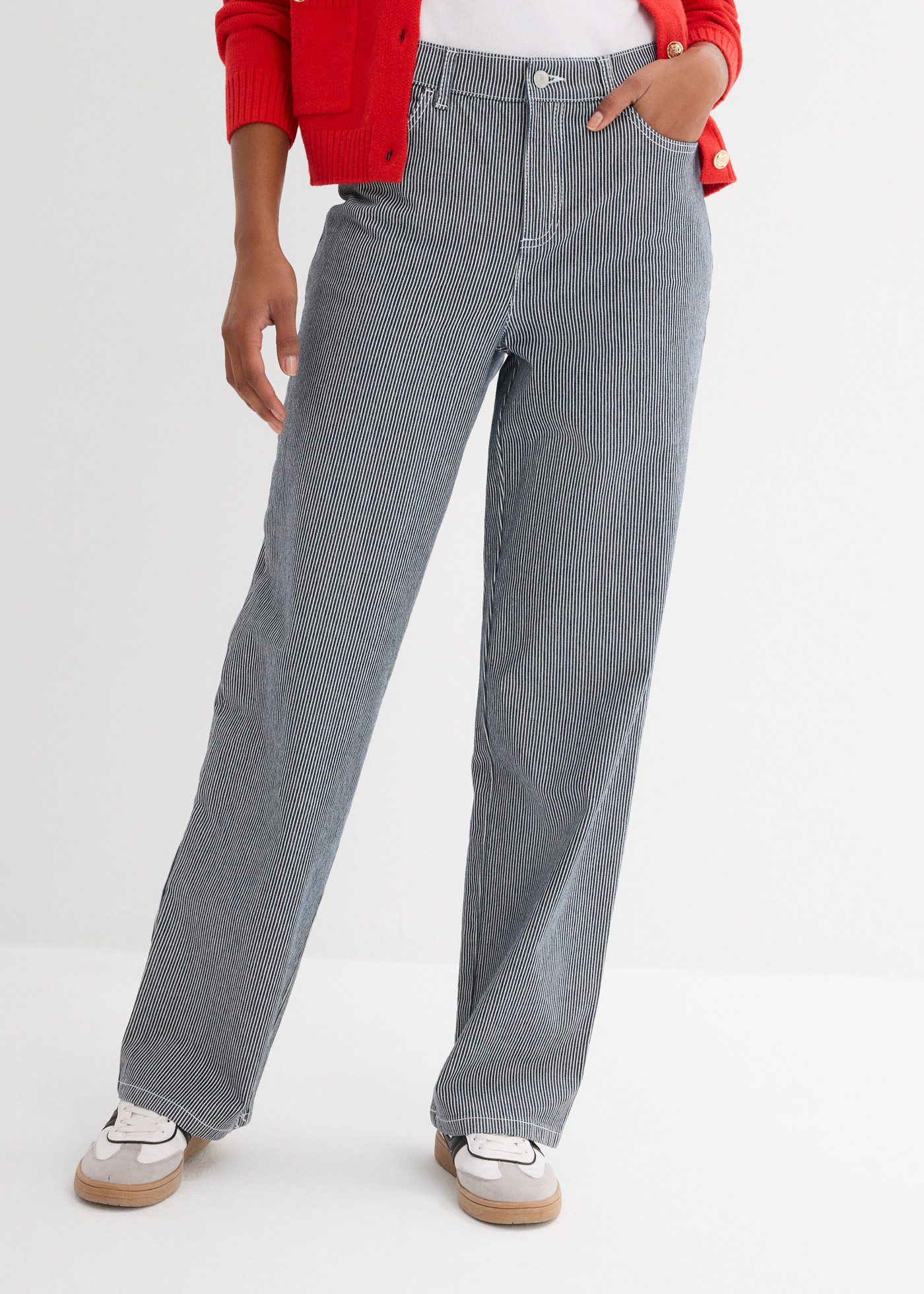 bonprix Straight-Jeans (1-tlg) gerader Schnitt, Regular Fit, mit Elasthan, aus Baumwolle