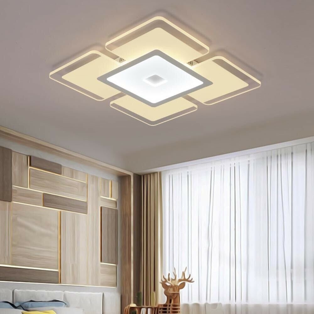 LED Deko oyajia Deckenlampe,20x20cm, Innen 18W Quadrat + Warmweiß Außen Deckenleuchte Lichteffekt Kaltweiß