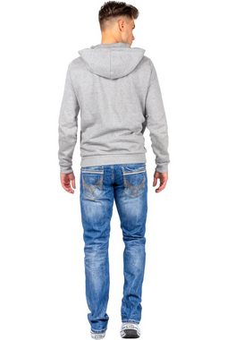 Cipo & Baxx Regular-fit-Jeans Hose BA-C0595 W36/L30 (1-tlg) Stonewashed Effekt mit weißer Ziernaht