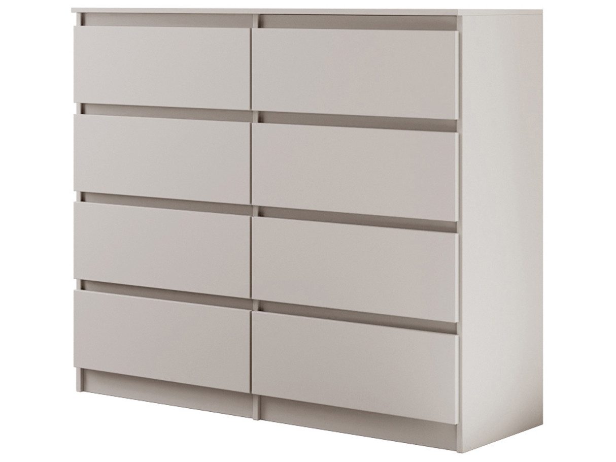 Beautysofa Kommode LEMON Kaschmir mit 8 Schubladen (Moderne Schubladenkommode Sideboard, mit Kugelführungen), Breite: 120 cm oder 140 cm