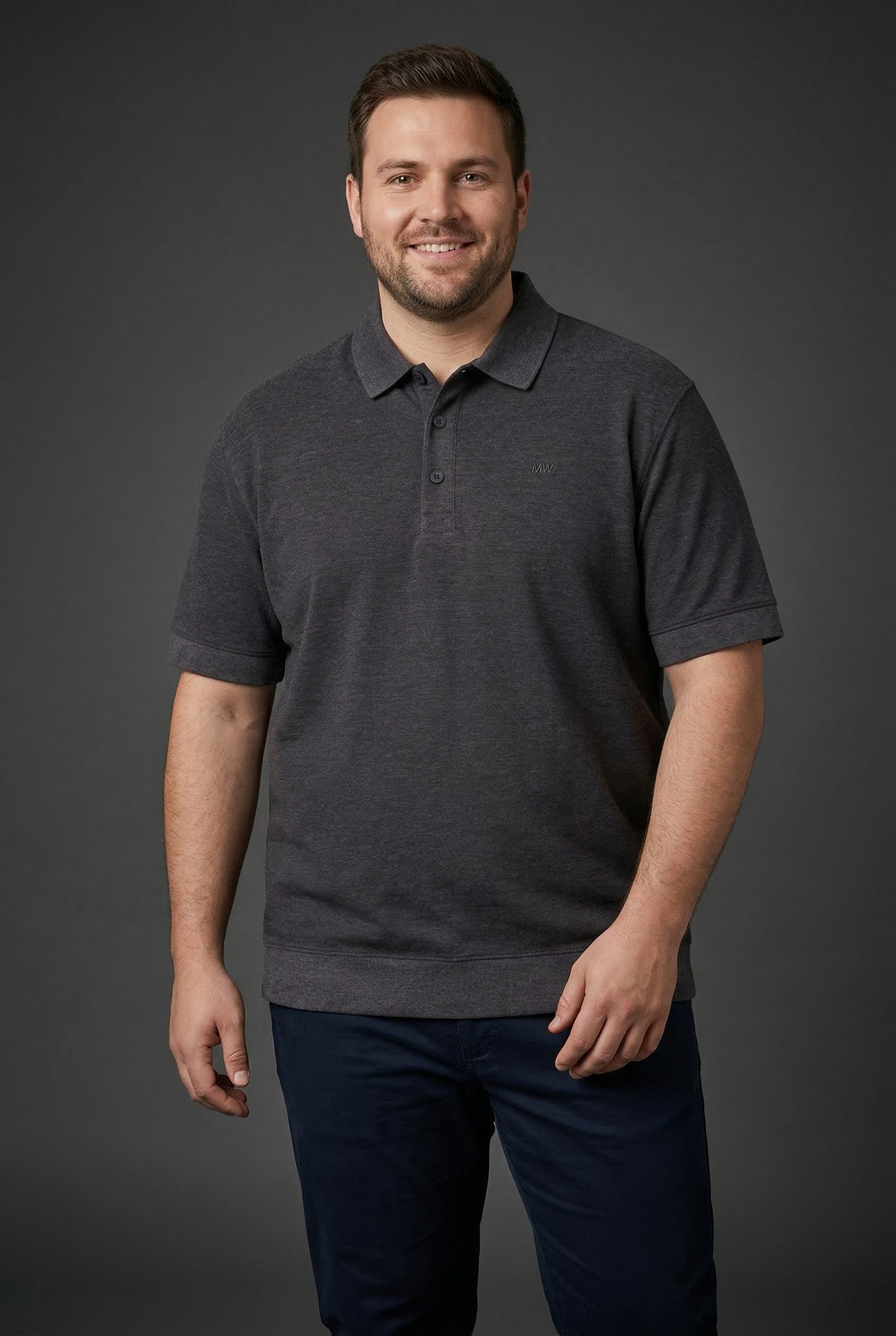 Man's World Plus Poloshirt auch in Grosse Größen bis Gr. 7XL Bauch-Fit Regular Fit Passform, Kurzarm, unifarben, aus Piqué-Material