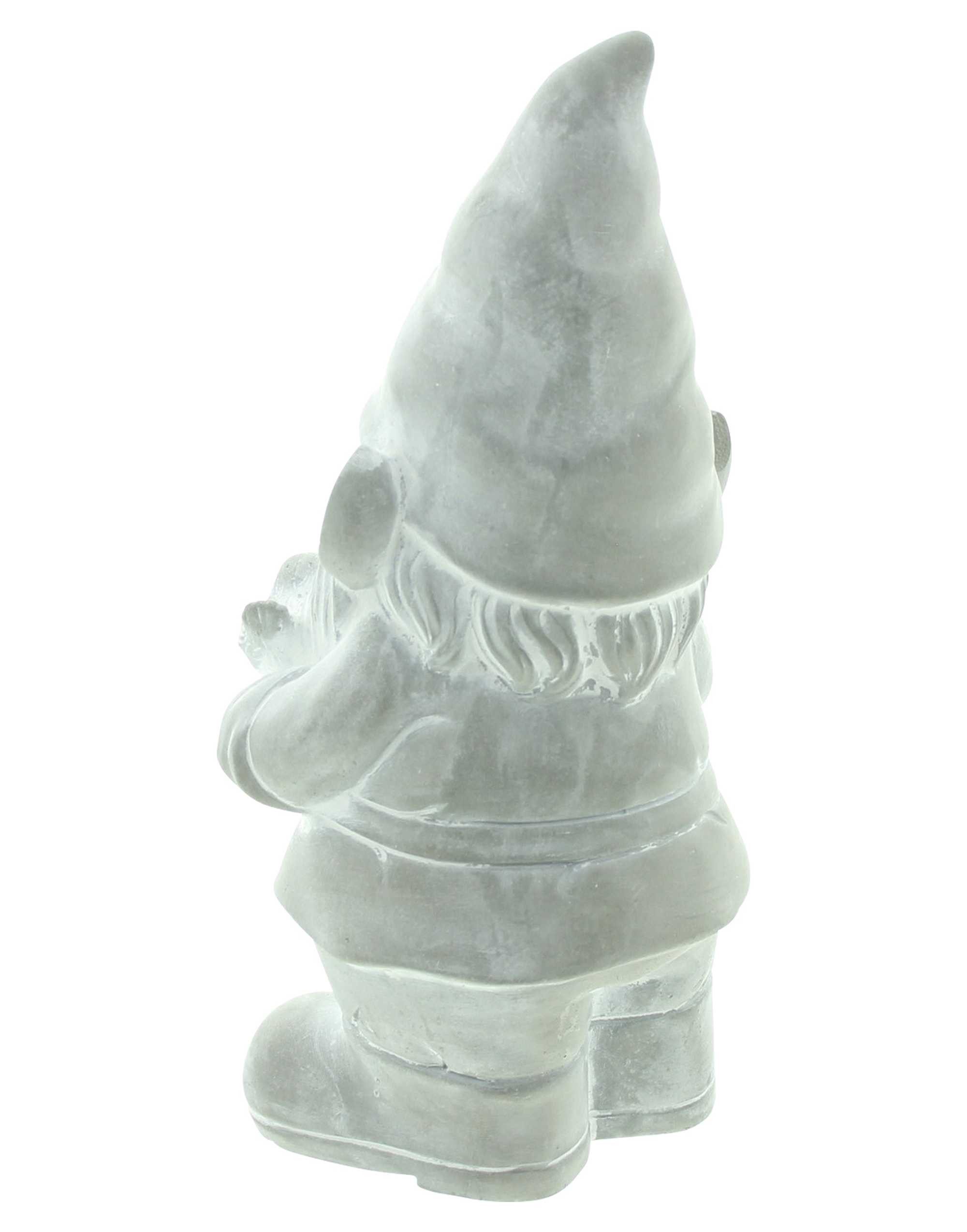Dekoleidenschaft Gartenzwerg "Wikinger" Zement Gartenwichtel weiß, Gnom, Wichtel Garten, Dekofigur, 26 cm hoch, Outdoor Gartenstatue, Gartendeko