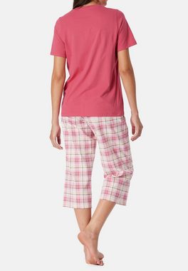 Schiesser Pyjama Comfort Essentials (Set, 2 tlg) Schlafanzug - Baumwolle - Atmungsaktiv - Set aus T-Shirt und 3/4-Hose
