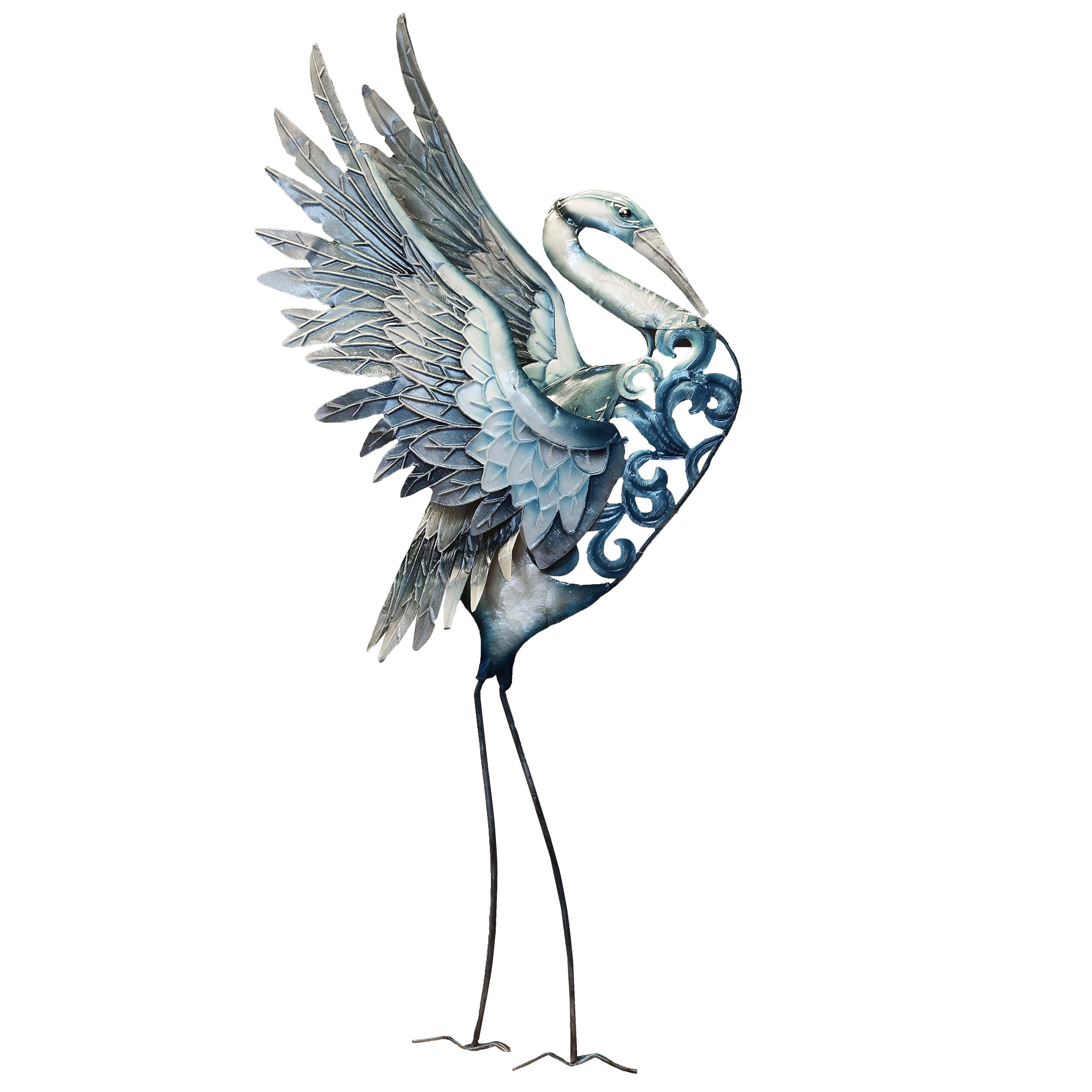 MystiCalls Dekofigur Wanddekoration Kranich - Tier Blech Dekoration Metallfigur Vogel (1 St), Sammelfigur, Sammlerfigur, Designerfigur, Dekofigur, Dekorationsobjekt