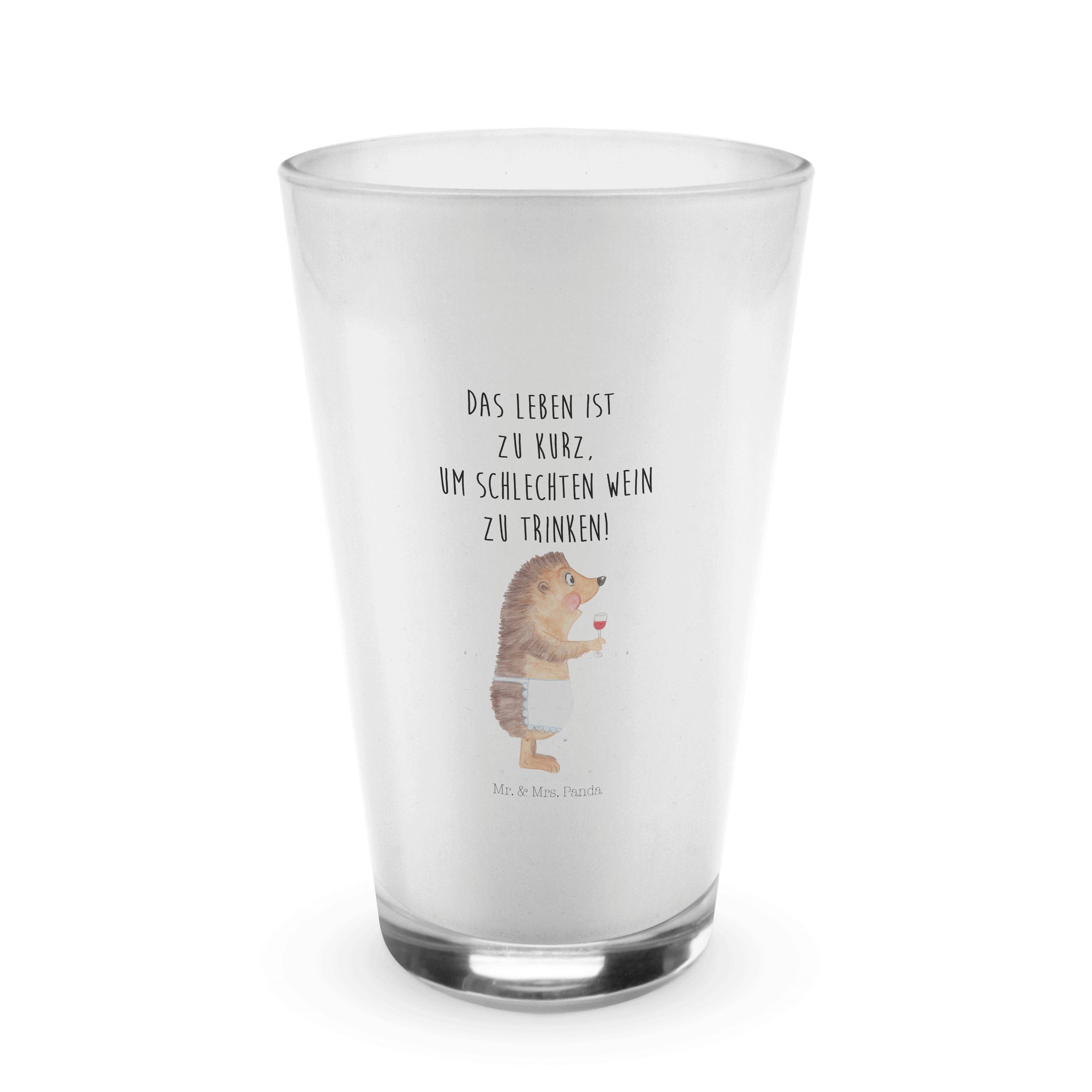 Rotwein, Wein Glas Igel - - Cappucc, Panda mit Spruch, Wein Geschenk, Mrs. Glas Premium Transparent & Mr.