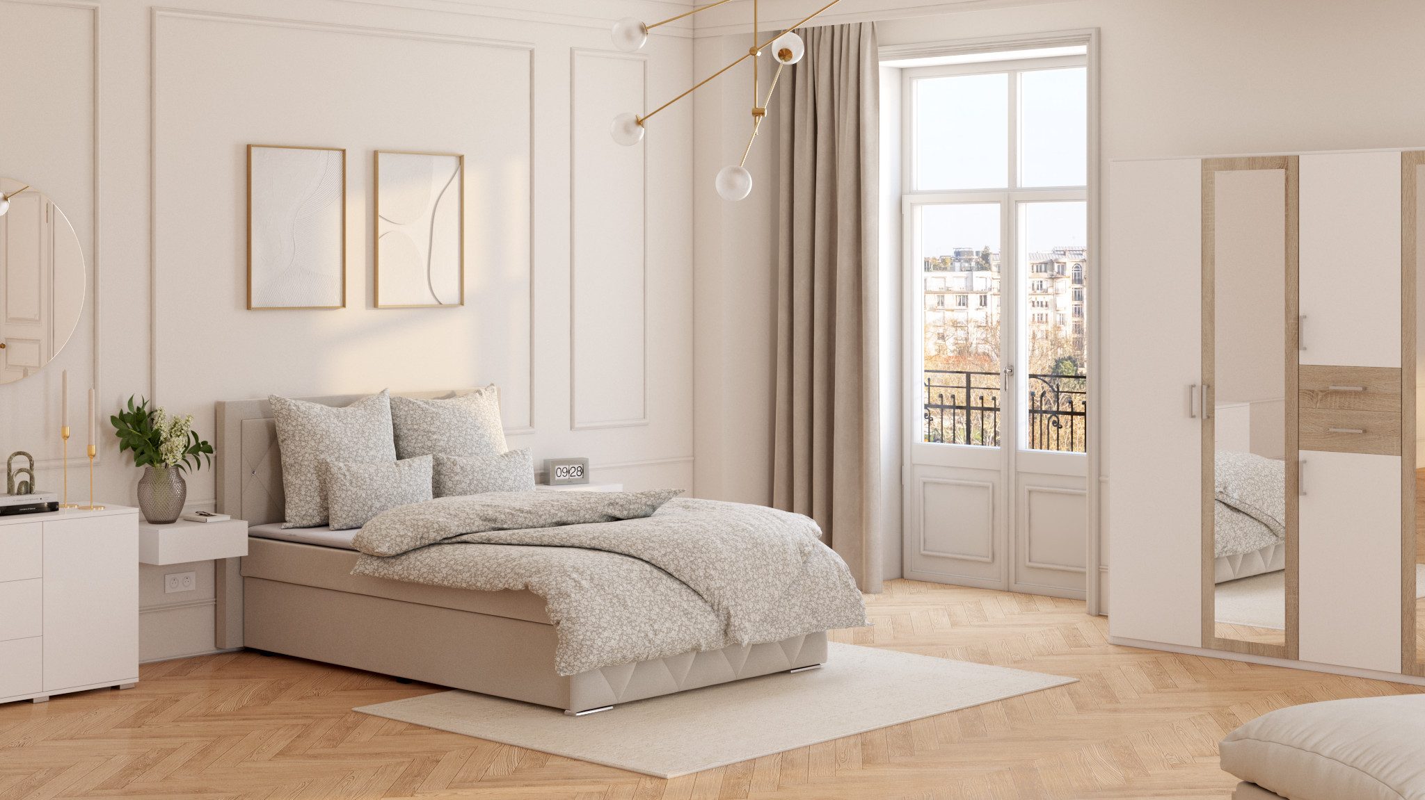 Loevschall Wandspiegel Refine Wandspiegel rund – stilvoller Designspiegel mit edlem Rahmen, in mehreren Größen & Farben für Bad, Schlafzimmer & Flur