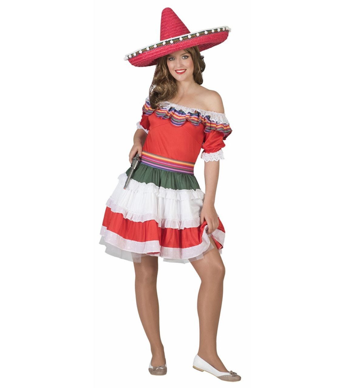 Funny Fashion Kostüm Mexiko Kleid 'Senorita Bonita' für Damen, Kostümkleid günstig online kaufen