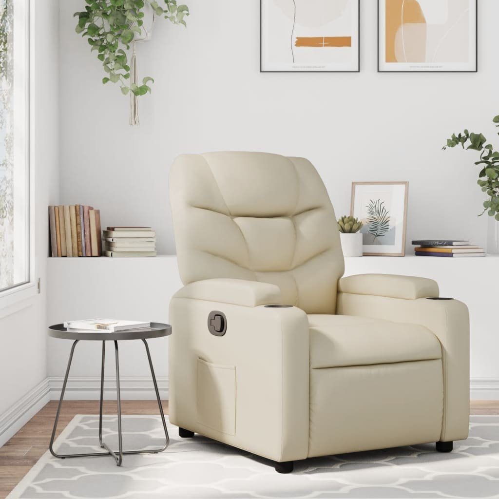 vidaXL Sessel Relaxsessel Creme Kunstleder (1-St) günstig online kaufen