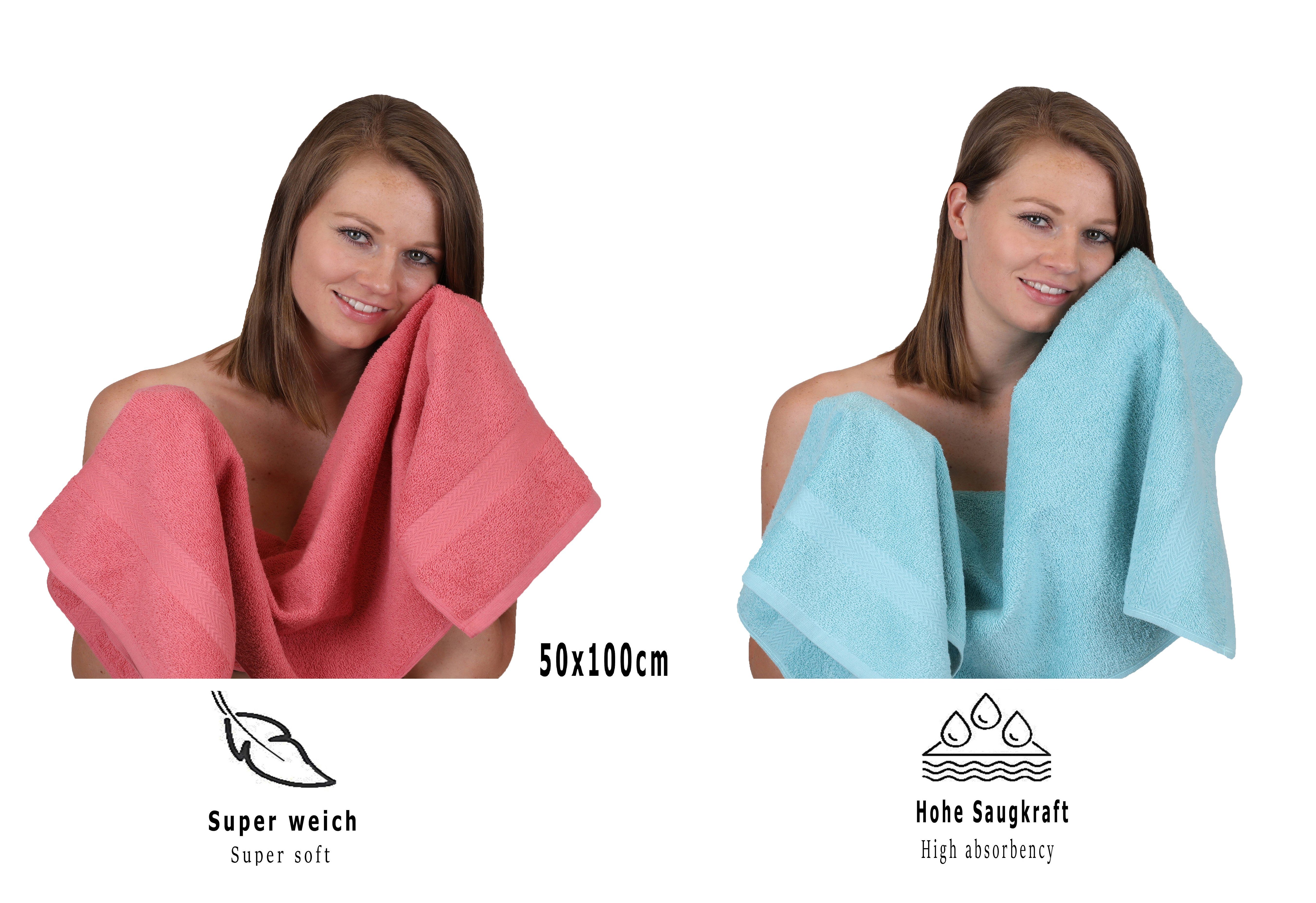 Himbeere/Ocean, (12-tlg) 12-TLG. Baumwolle, Handtuch Set Betz Set Premium Handtuch