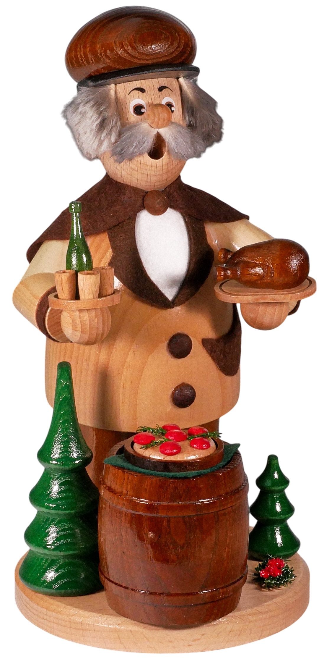 DWU - Drechselwerkstatt Uhlig Räuchermännchen DWU Räuchermann Gastwirt, (1 St), Handarbeit aus dem Erzgebirge