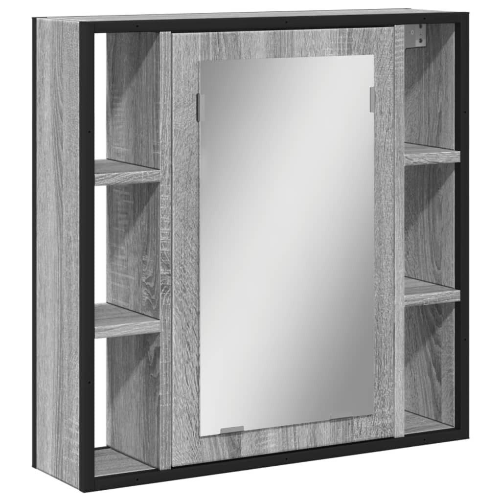vidaXL Badezimmerspiegelschrank Bad-Spiegelschrank Grau Sonoma 60x16x60 cm günstig online kaufen