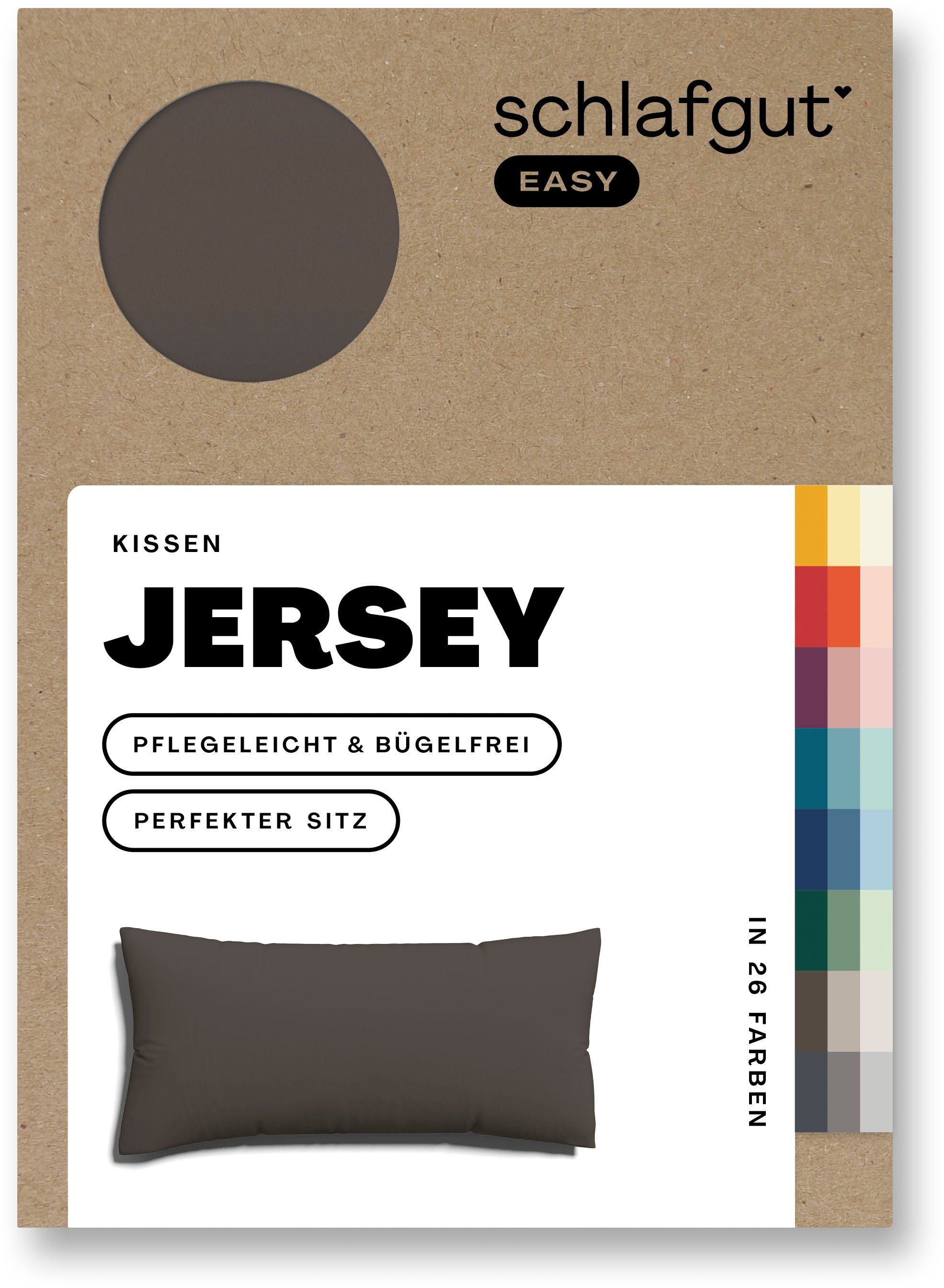 Kissenbezug EASY Jersey, Schlafgut (1 Stück), Kissenhülle mit Reißverschluss, weich und saugfähig, Kissenbezug