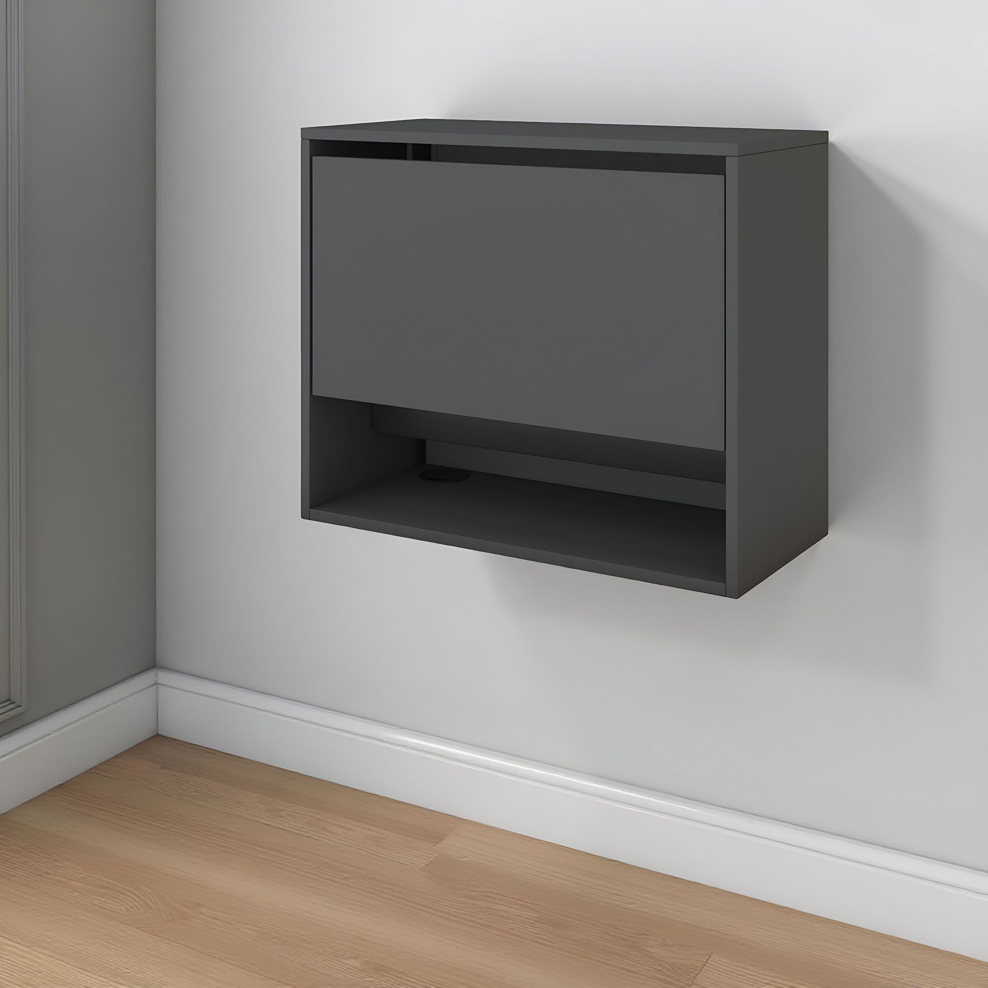 ASSMANN Büromöbel Sekretär Cubas (74x80cm Anthrazit, fertig montiert, für Homeoffice), TÜV-zertifiziert