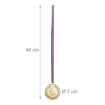 relaxdays Dekoobjekt Gold-Medaille für Kinder 12er Set