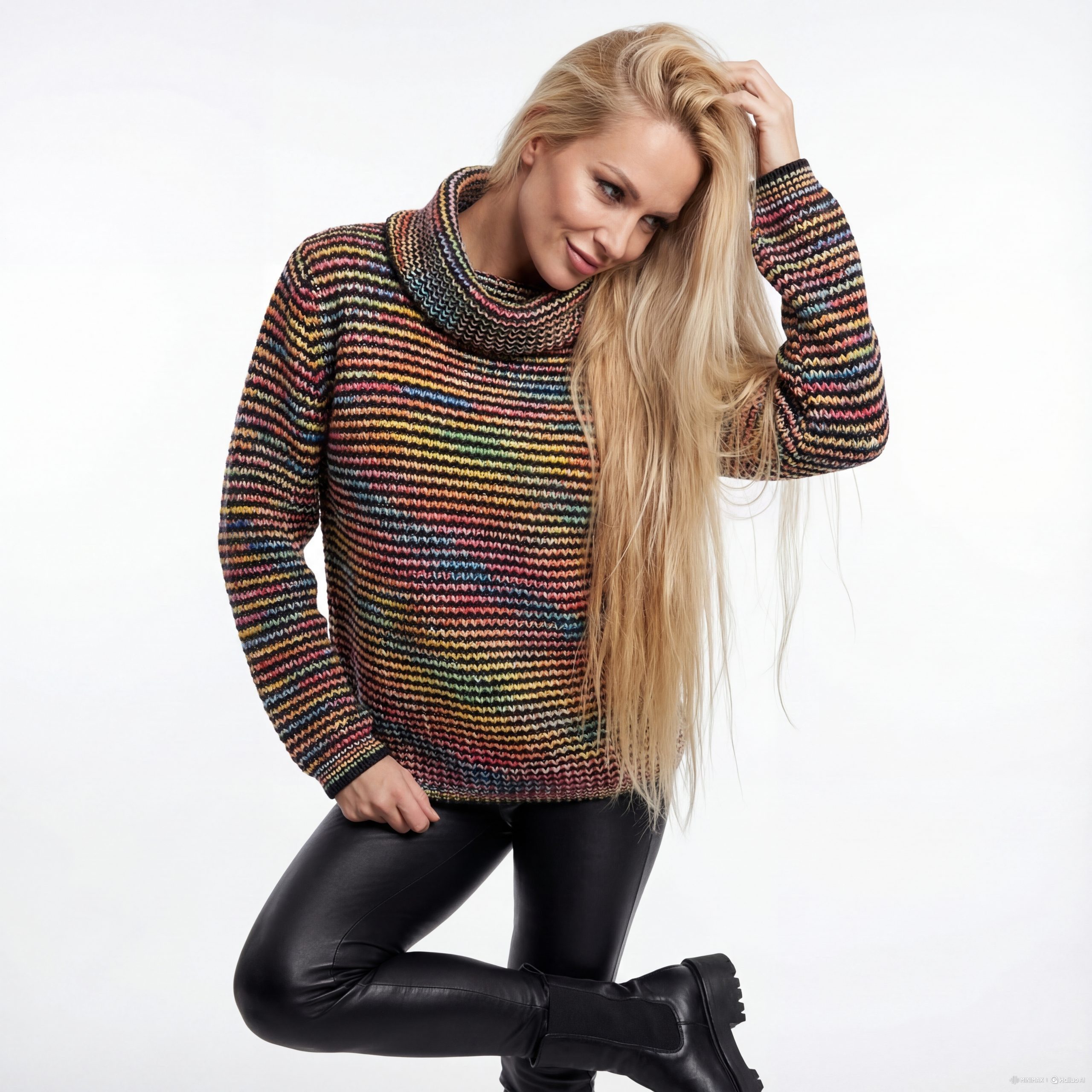 Strickpullover Strickpullover mit Rollkragen weicher Damen Rolli