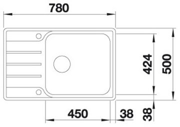 Blanco Edelstahlspüle LEMIS XL 6 S-IF Compact, eckig, 50/78 cm, (1 St), zum wechselseitigen Einbau geeignet