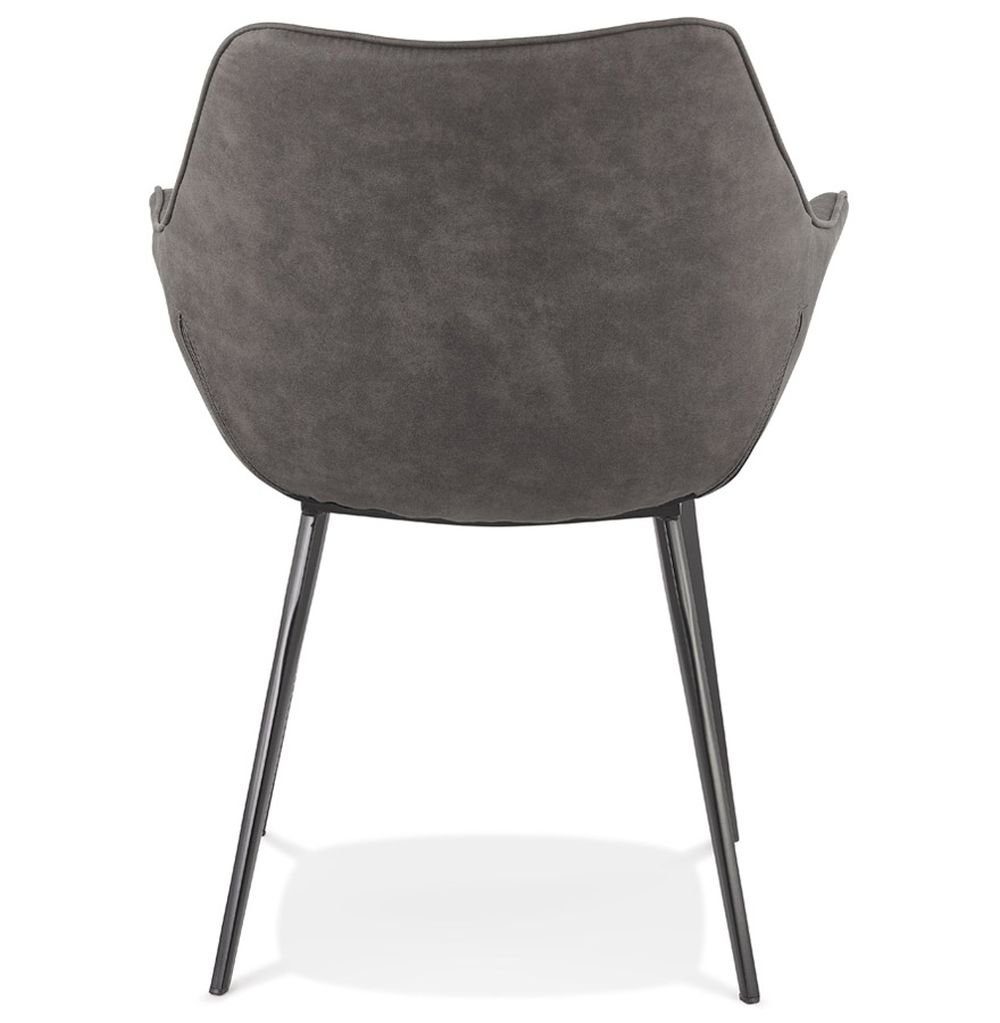 KADIMA DESIGN Esszimmerstuhl AARON Sessel (dark Textile Dunkles Grau 61 grey)