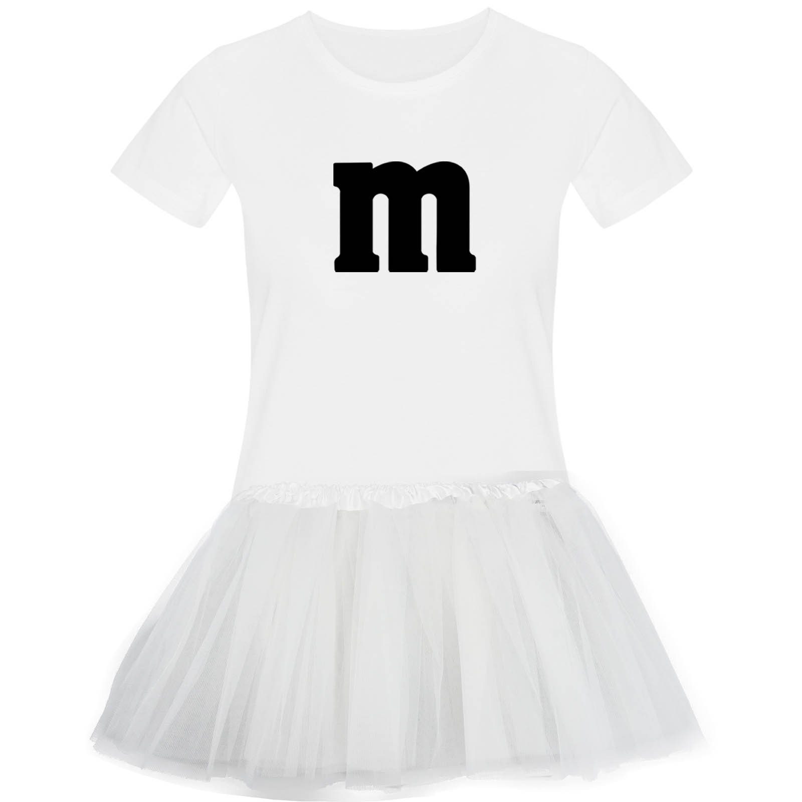 Jimmys Textilfactory Kostüm T-Shirt M&M + Tüllrock Karneval Gruppenkostüm Tütü 11 Farben XS-3XL, T-Shirt & Tütü