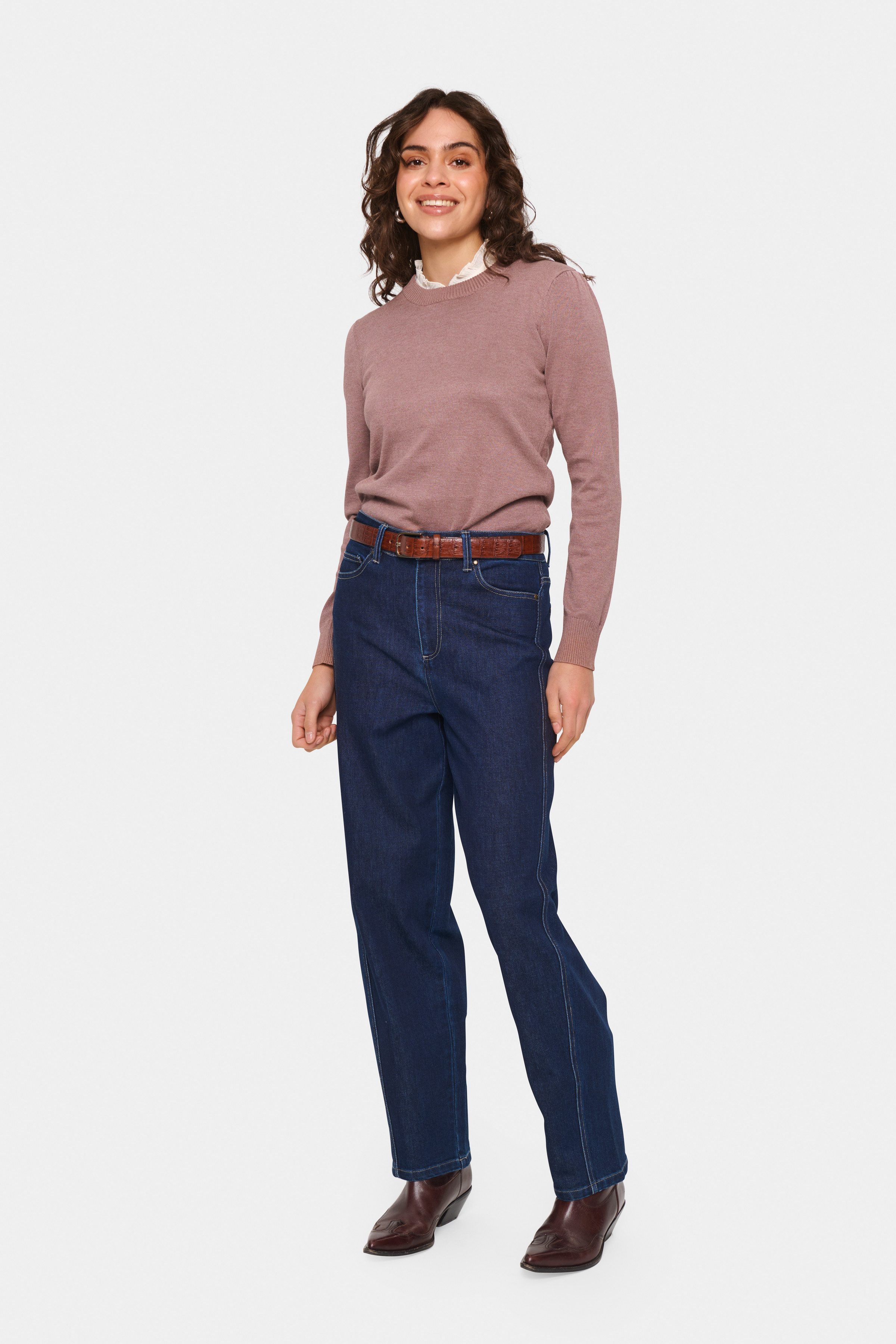 Saint Tropez Rundhalspullover MilaSZ Viskosemischung, Regular fit