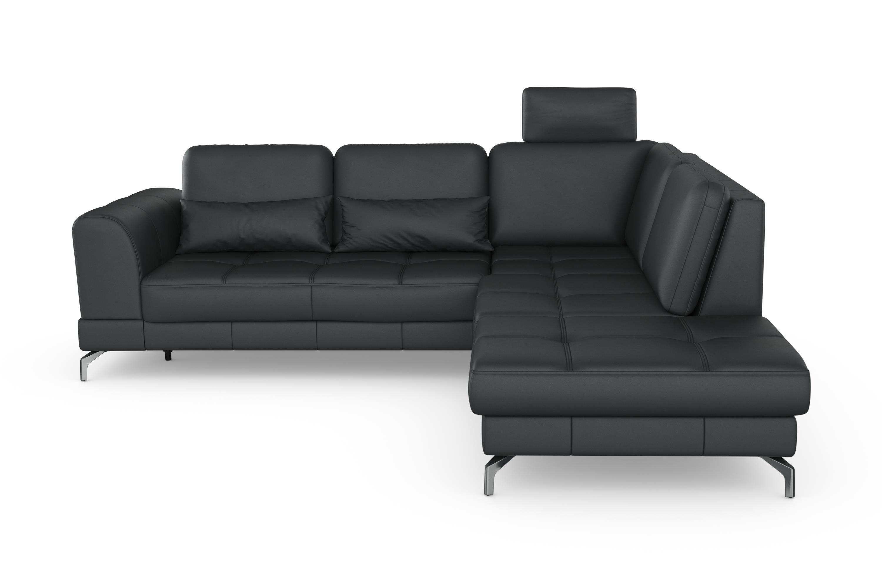 sit&more Ecksofa Bendigo L-Form, inklusive Sitztiefenverstellung, Bodenfreiheit 12 cm, in 2 Fußfarben