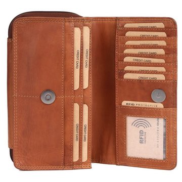 Benthill Reisetasche Echt Leder Reisebrieftasche Umhängetasche Dokumententasche Große, RFID-Schutz Münzfach Kartenfächer Handy-Fach Umhängegurt