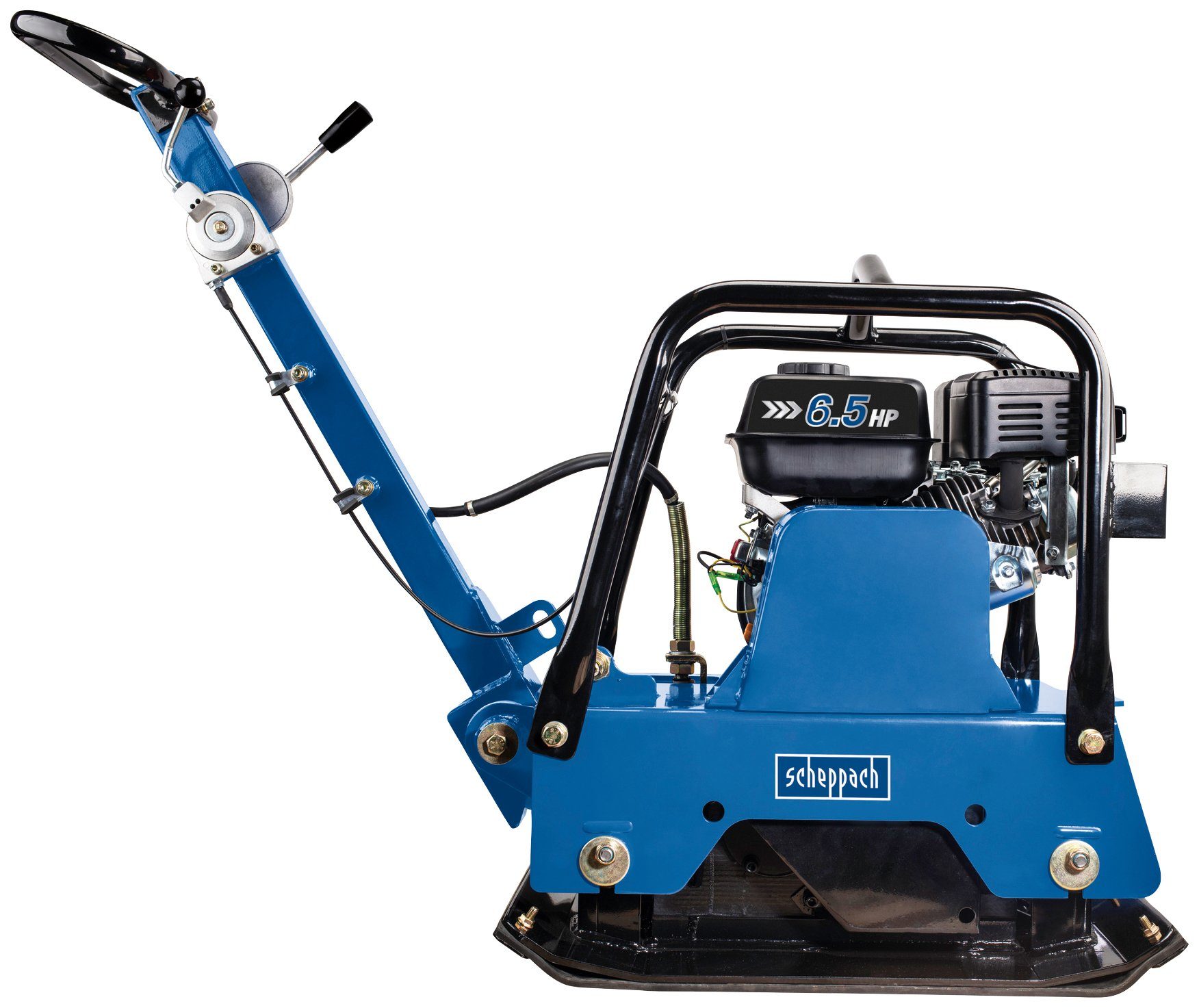 Scheppach HP2500S vibratory plate compactor, max. 4300 rpm, (LxW) 63x43 cm, including rubber mat for paving work