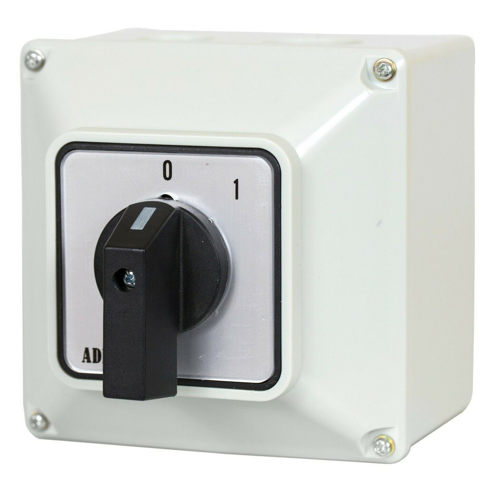 ADELID Schalter, Universal-Nockenschalter 0-1 Drehschalter im Gehäuse 16A  230/400V 1 Phase 2 Positionen IP65