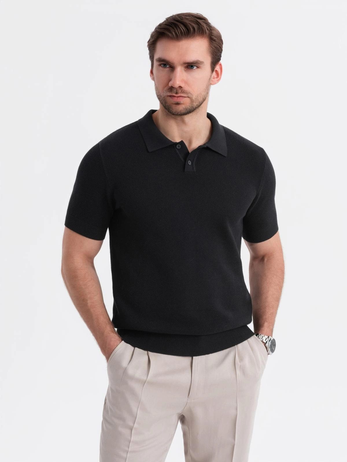 OMBRE Poloshirt Poloshirt aus Strukturstrick für günstig online kaufen