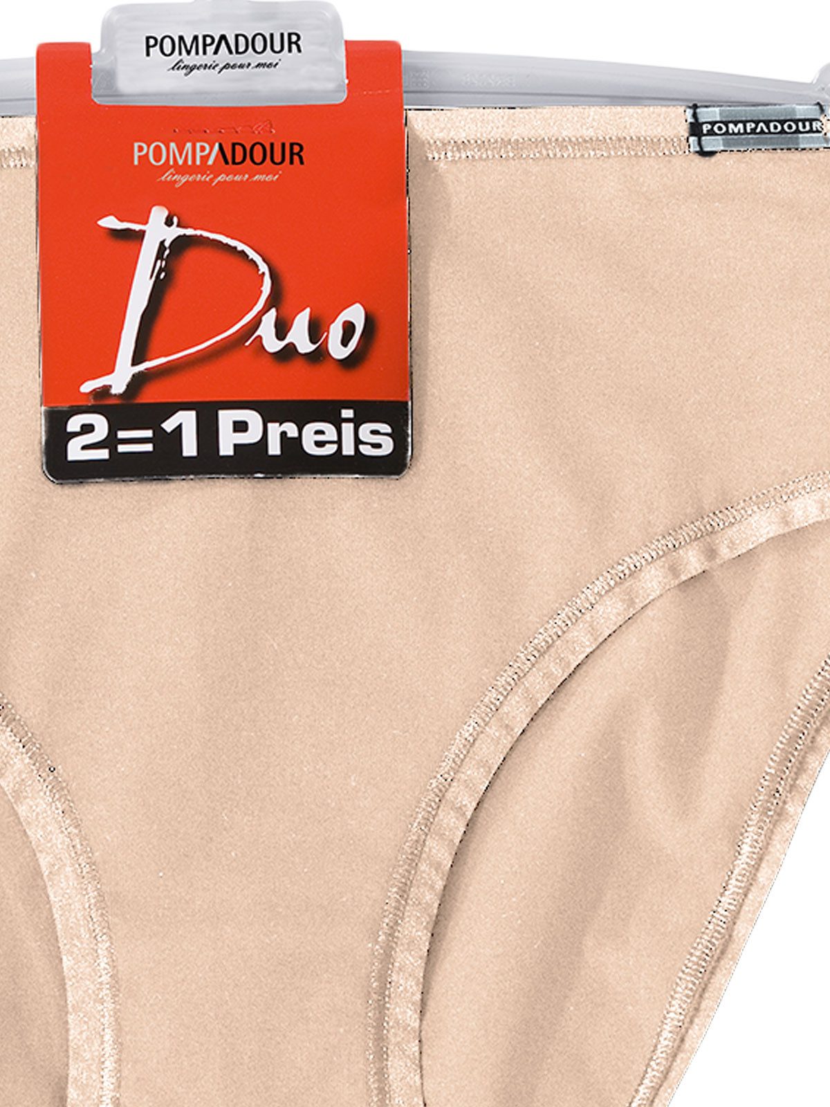 Pompadour Hüftslip 6er Pack Damen Hüftslip DUO (Packung, 6-St) Zwickel