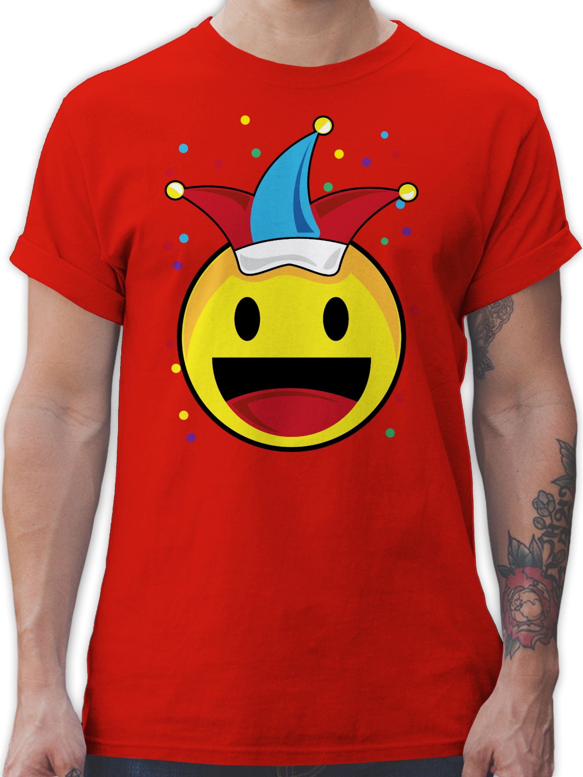 Karneval Fasching Konfetti Shirtracer Karneval 02 Rot T-Shirt & Emoticon