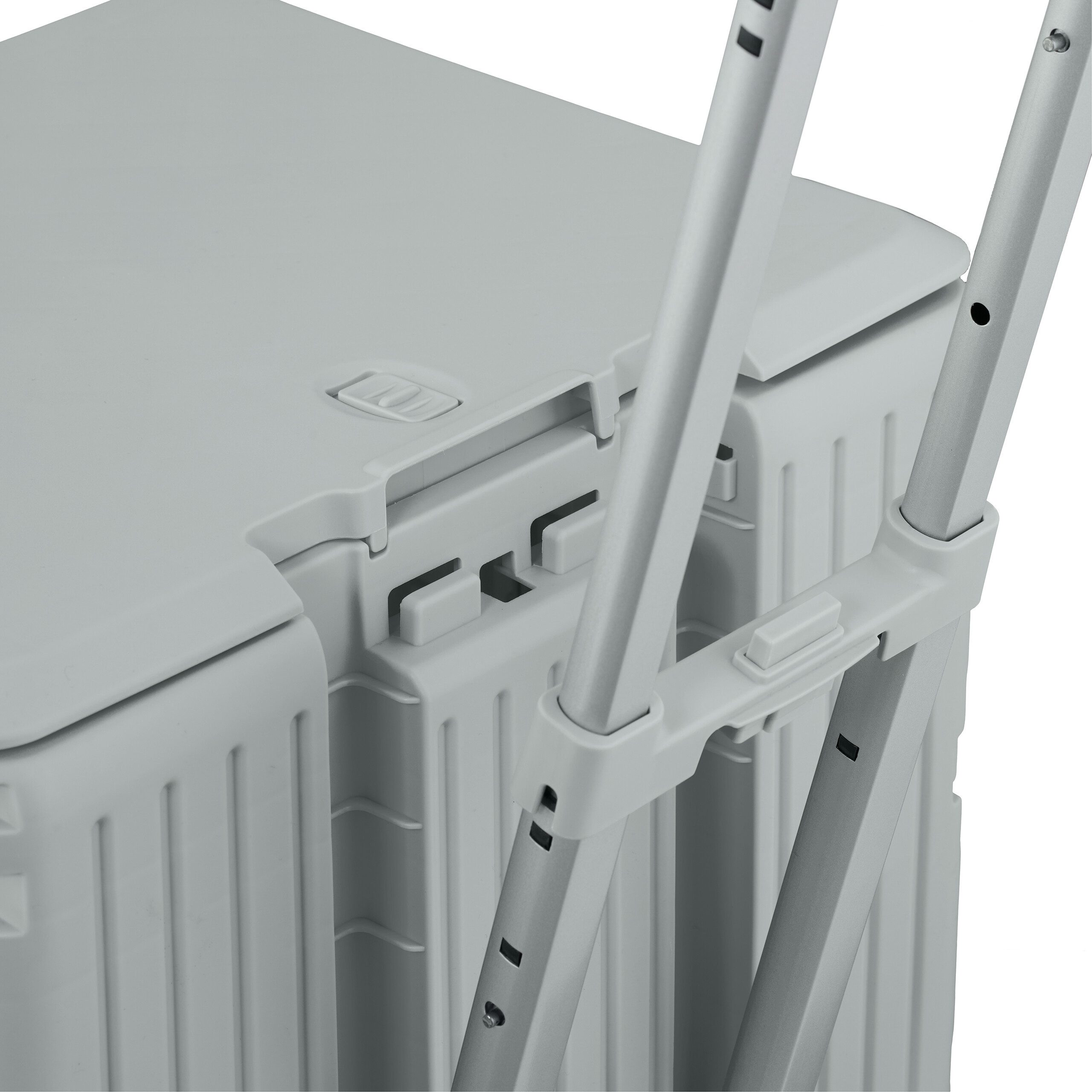 relaxdays Einkaufstrolley mit Deckel, grau