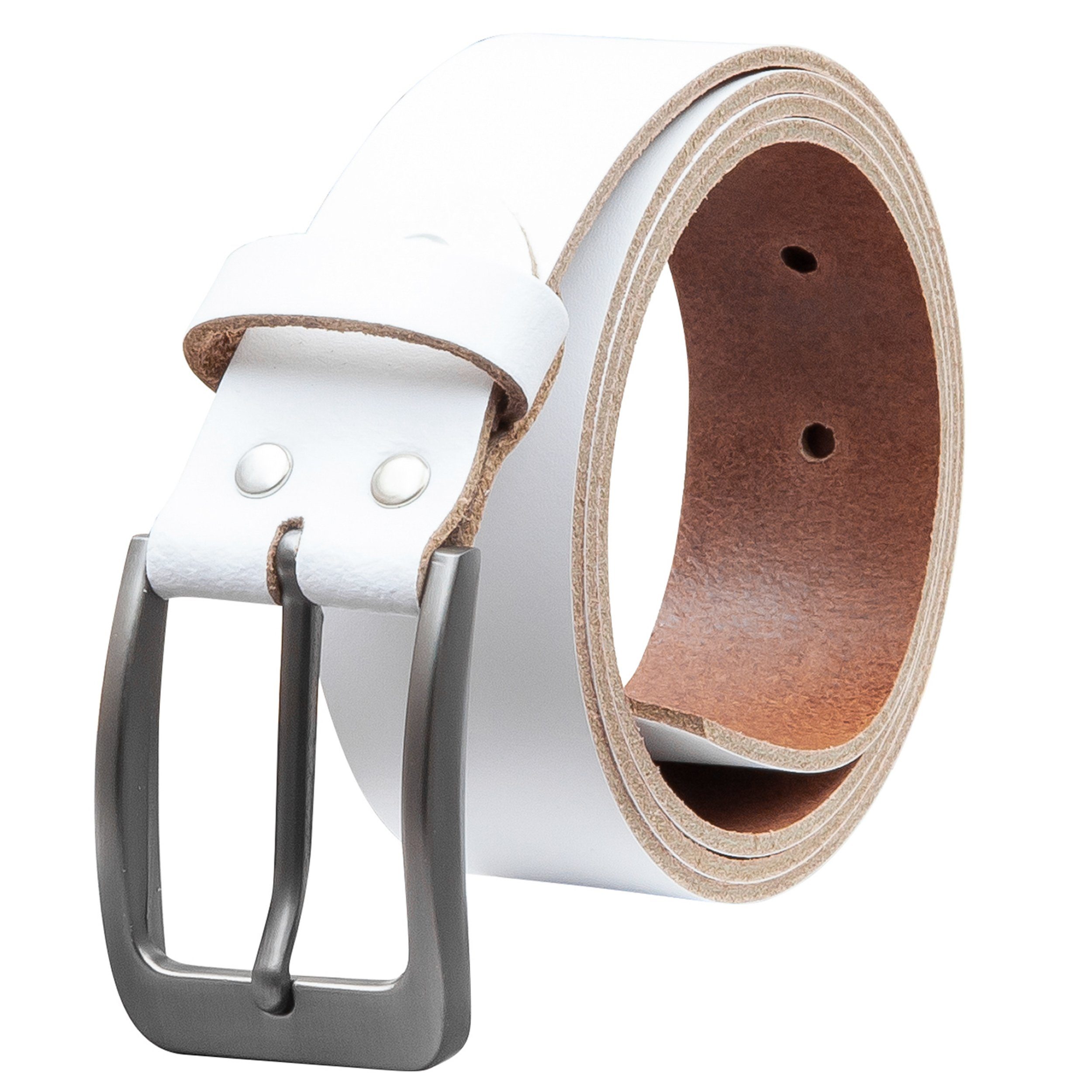 COLOGNEBELT Ledergürtel OM411-SL-Weiss MADE IN GERMANY, Weiss Kürzbar, 100 günstig online kaufen