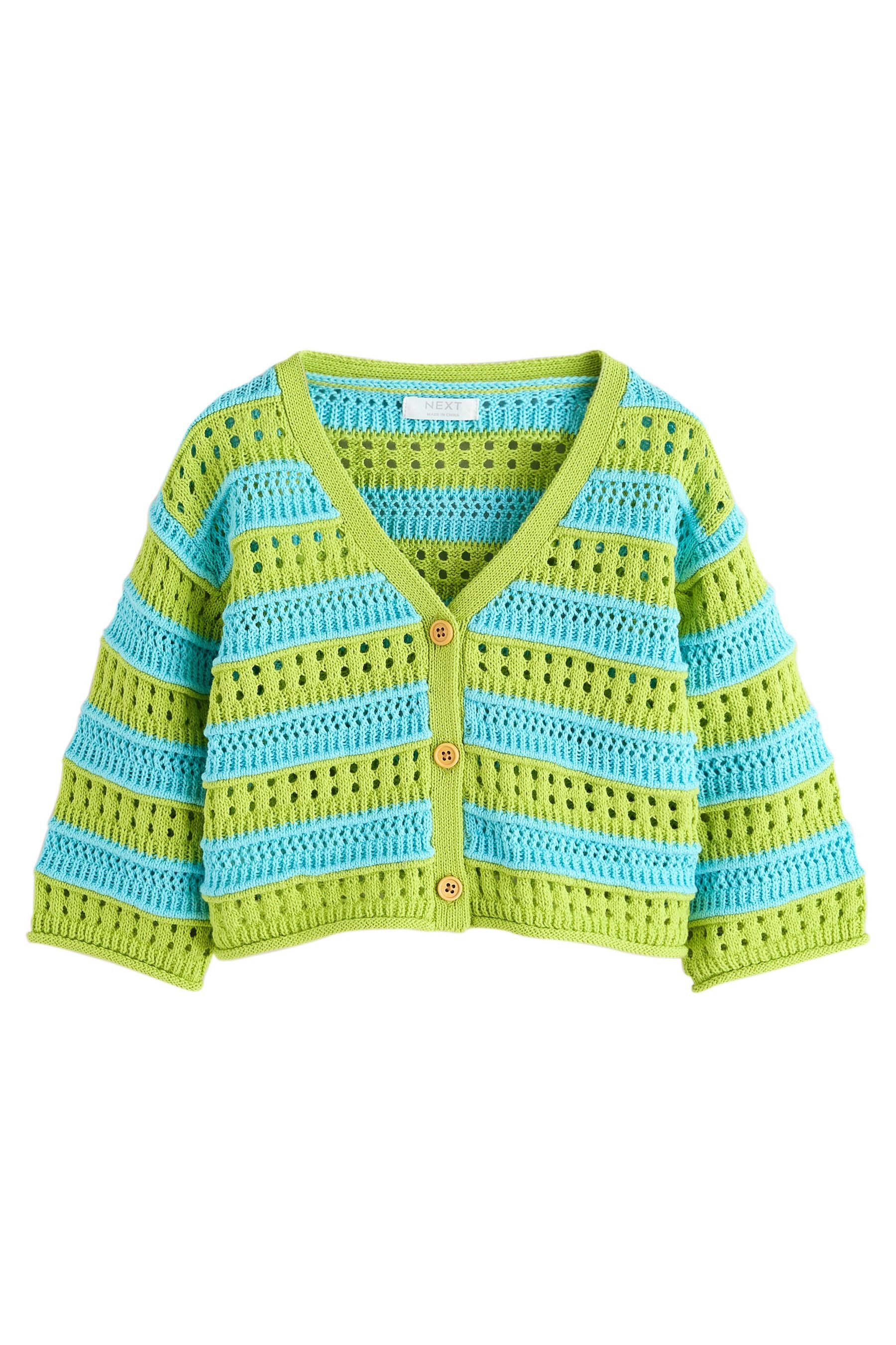 Next Strickjacke Häkel-Strickjacke mit V-Ausschnitt (1-tlg)
