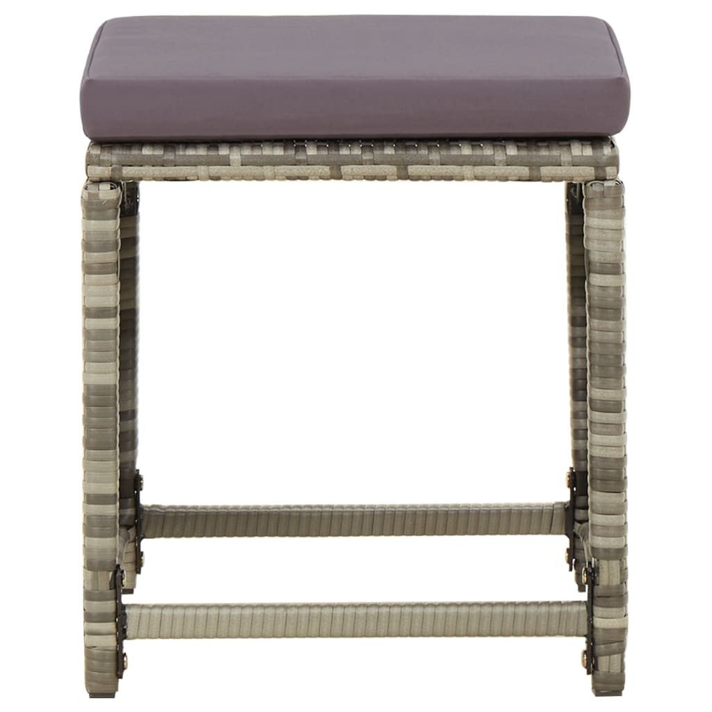 furnicato Gartenlounge-Hocker Gartenhocker Grau 38 x 38 x 40 cm mit Dunkelgrau Sitzkissen (1 St)