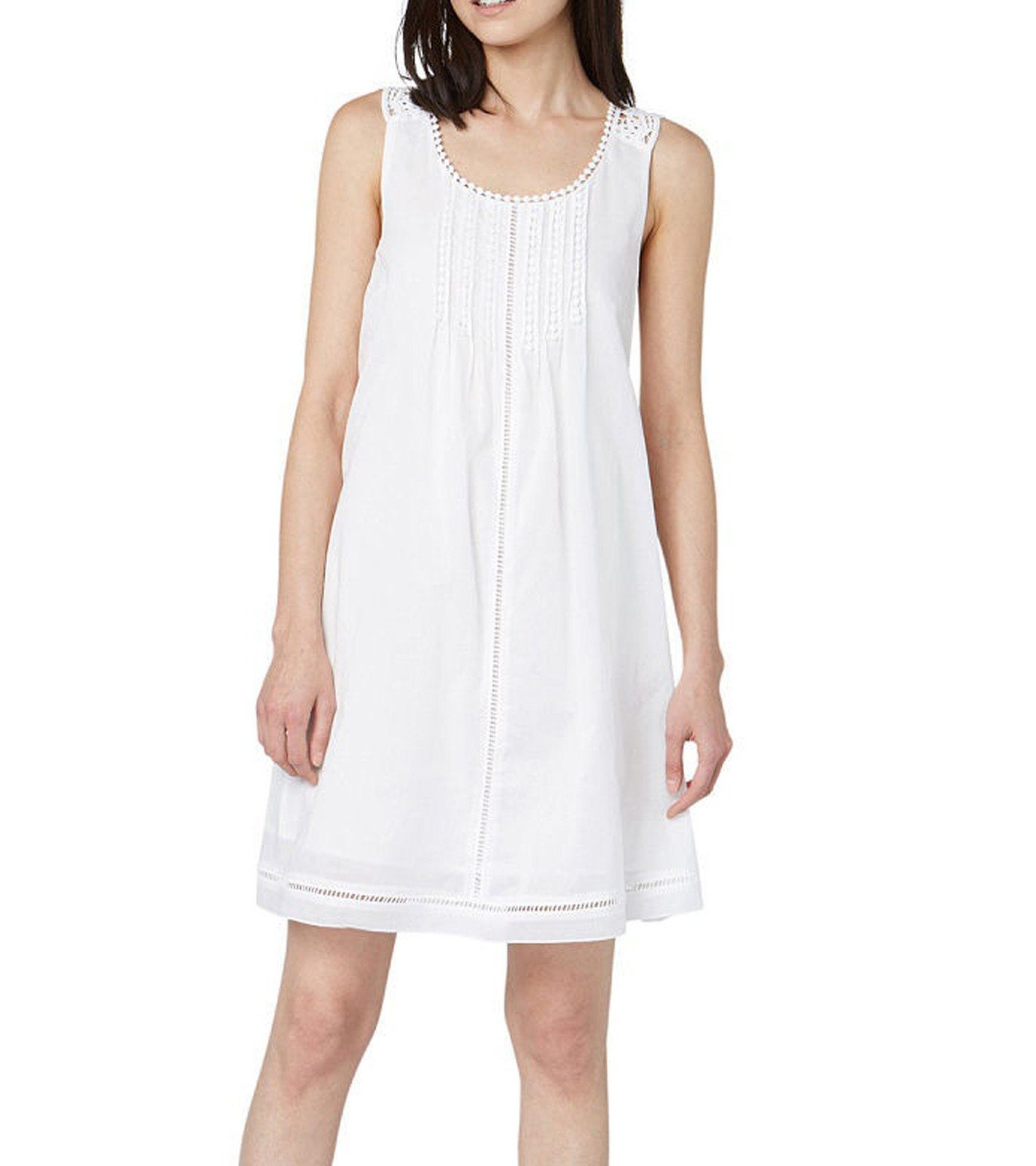 TOM TAILOR Minikleid »TOM TAILOR Mini-Kleid sommerliches Damen Freizeit- Kleid mit gehäkelten Details Sommer-Kleid Weiß« online kaufen | OTTO