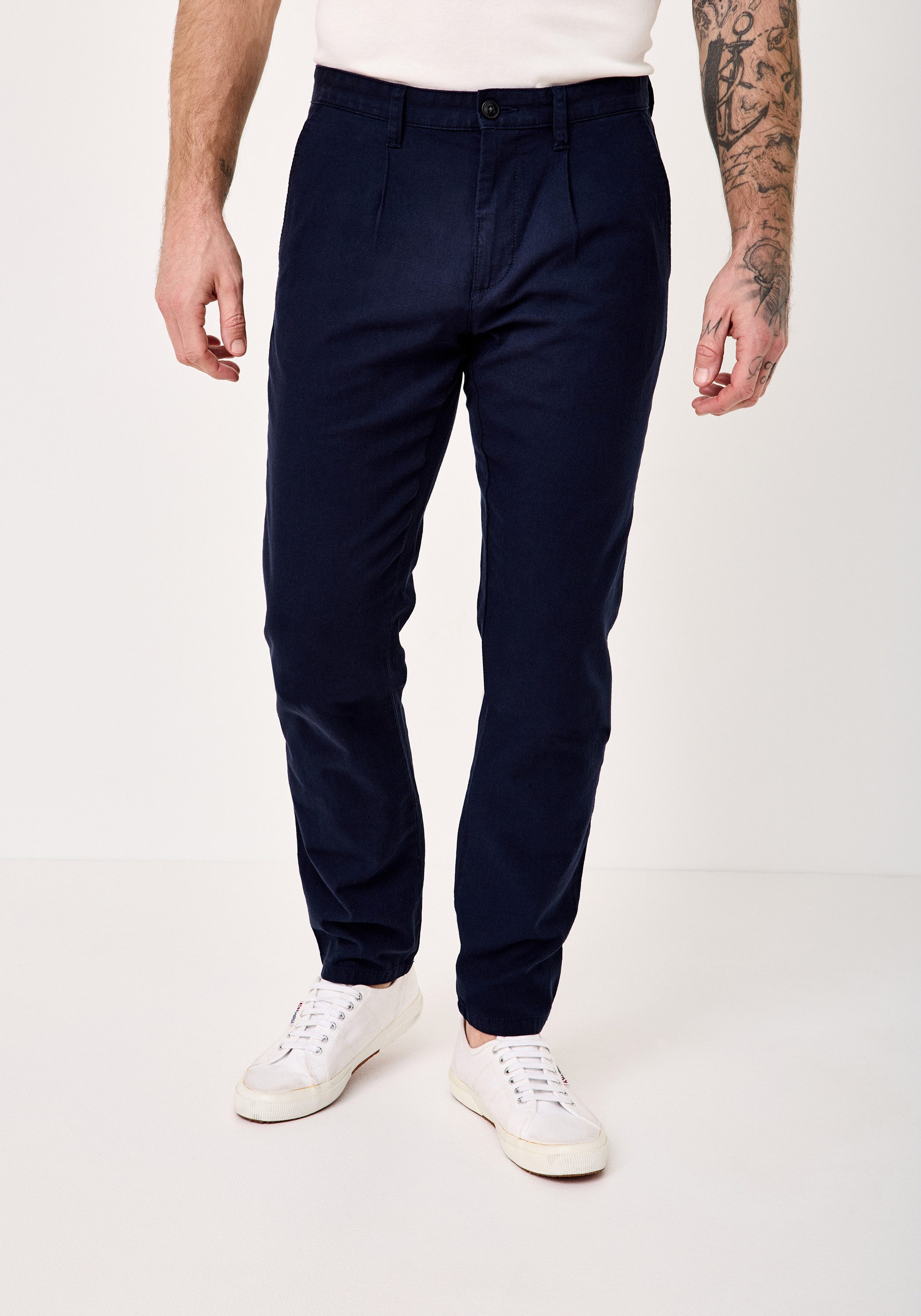 Redpoint Chinohose JASPER Regular Fit Baumwolle-Leinen Chino mit Stretch