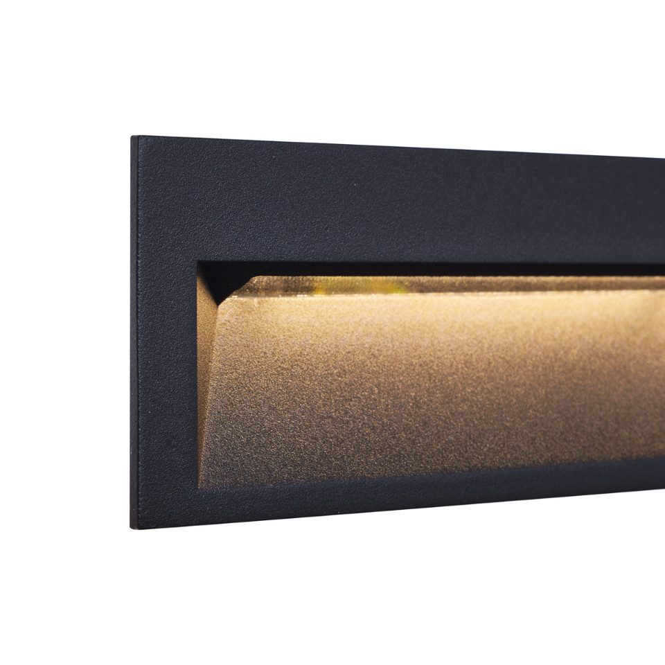 Qazqa LED Einbaustrahler Mert, LED fest integriert, Extra-Warmweiß, QAZQA Außen Einbau­leuchte, integrated, Schwarz, Aluminium, Modern