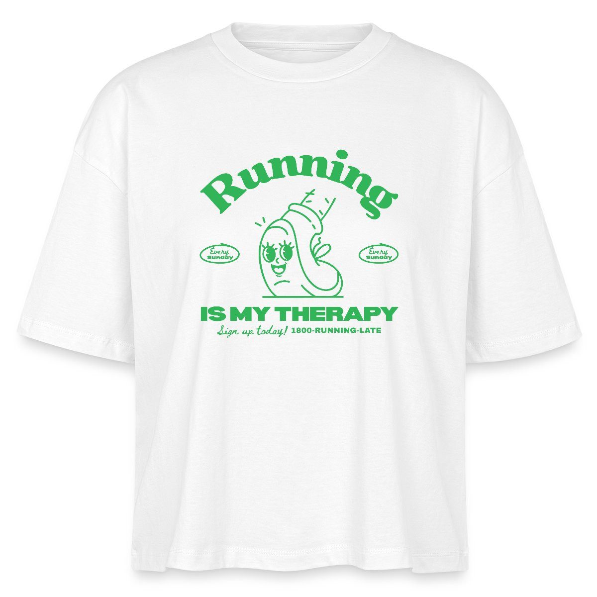 T-Shirt Running Club Design Boxy Shirt Damen