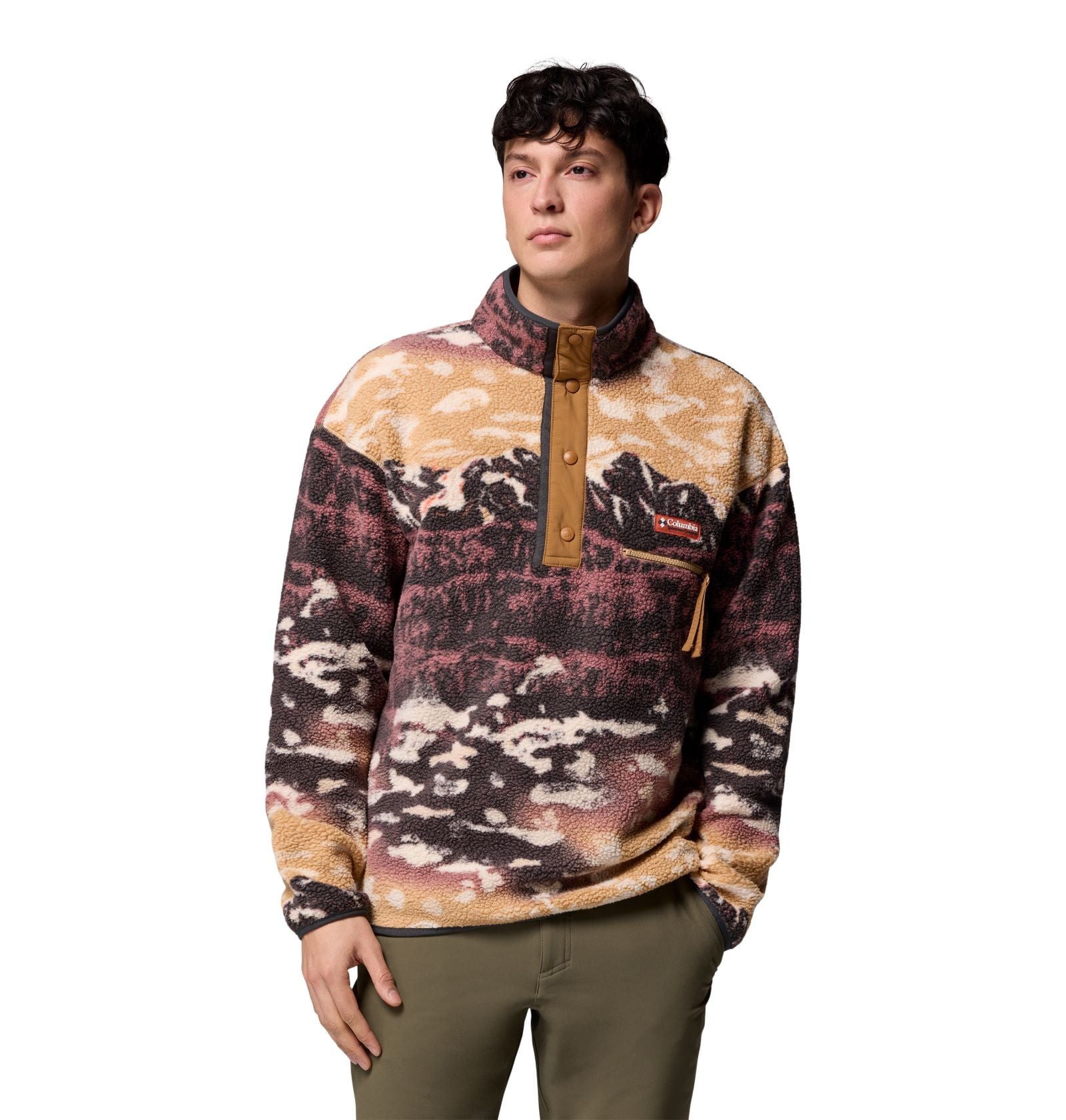 Columbia Fleecepullover Helvetia™ II Printed Half Snap (mit Brusttasche) braun/bunt Herren