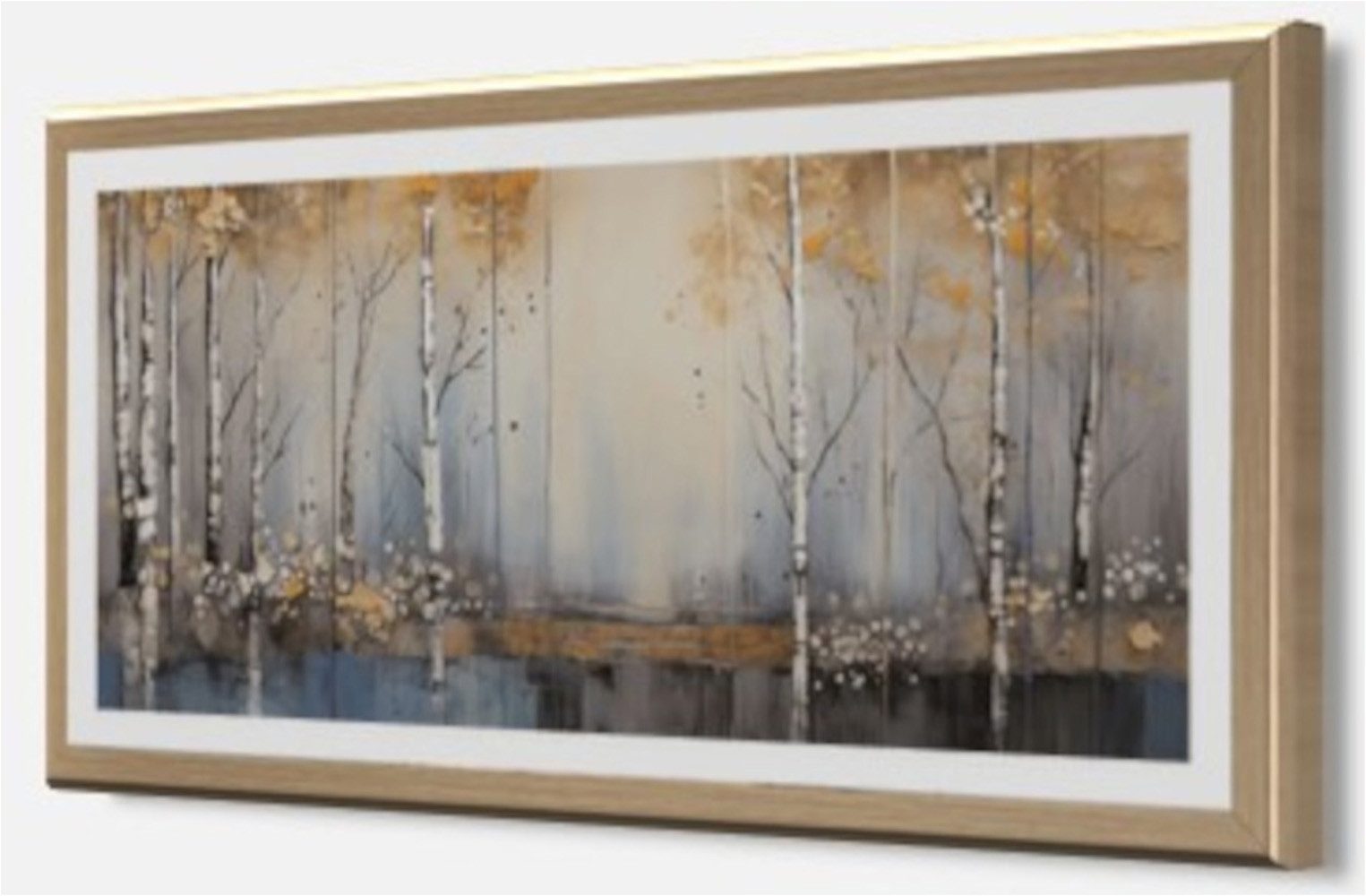 Bönninghoff Bild mit Rahmen Wandbild gerahmt BIRKENWALD 23x49 cm – Natur Wanddeko modern, Abstrakt, Abstrakte, Baumbilder, Bäume, Landschaft, Natur, Wald, Waldb – Bild 3 von 5