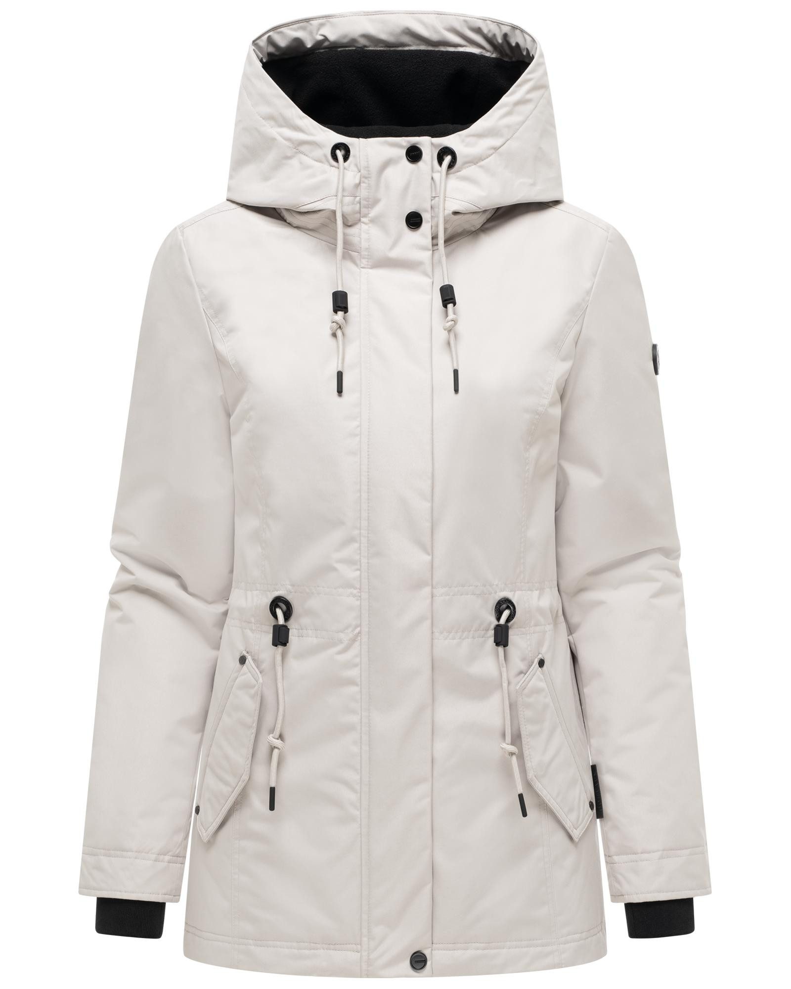 Navahoo Winterjacke Nibellaa 14 Warme Damen Jacke mit Taillenzugkordel