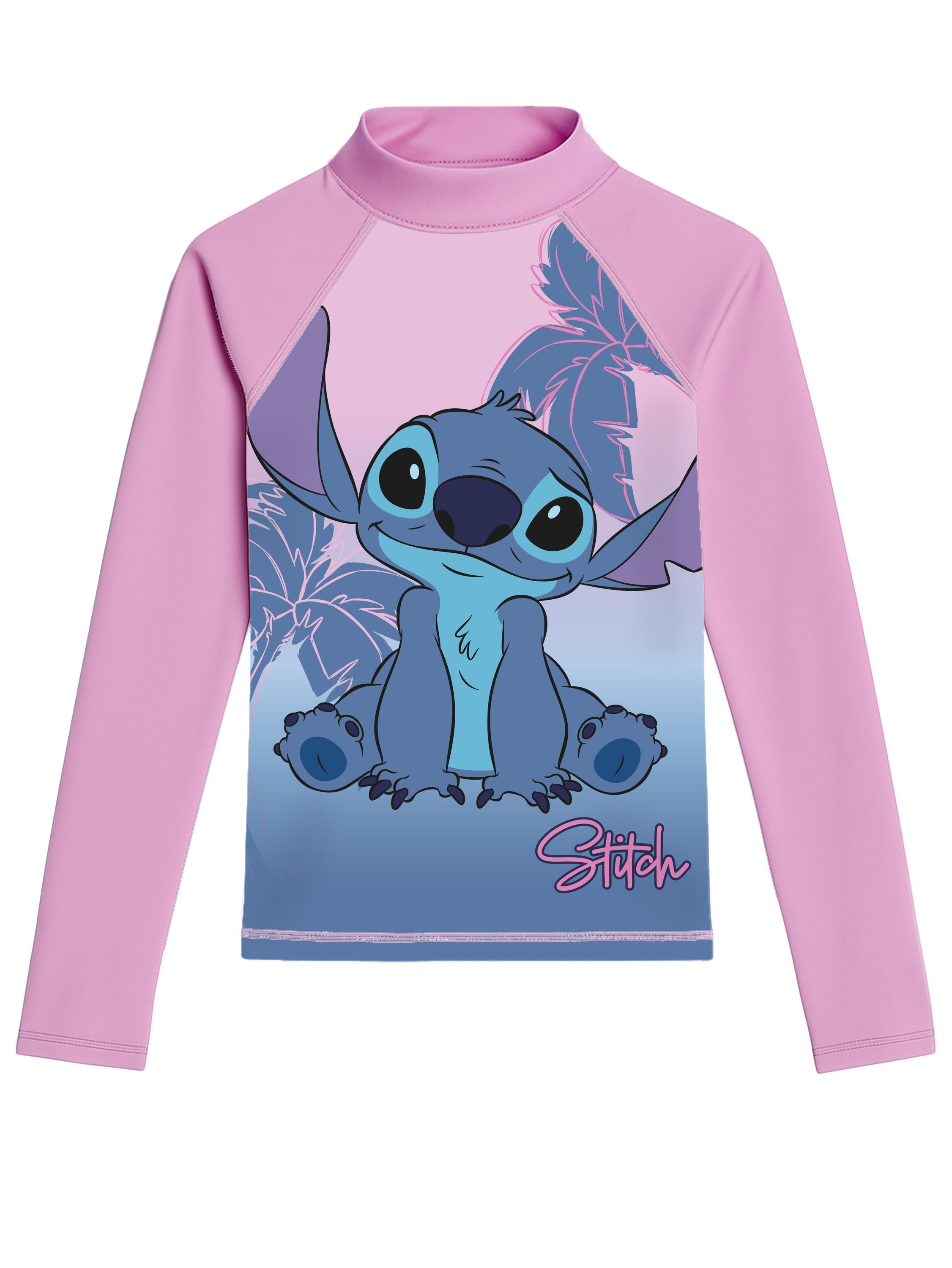 United Labels® Badeanzug Lilo & Stitch Schwimmshirt UV-Schutz 30 Langarm Badeshirt Rashguard
